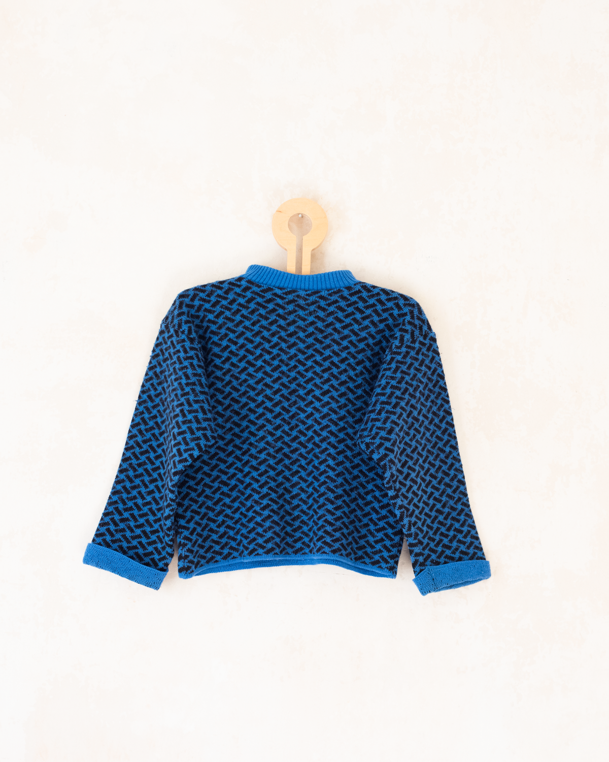 Blue and black grid sweater from the 80s | 4-5 years