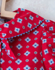 שמלה אדומה עם צווארון קשירה מבית ז׳קאדי | 6-7 שנים