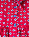 שמלה אדומה עם צווארון קשירה מבית ז׳קאדי | 6-7 שנים