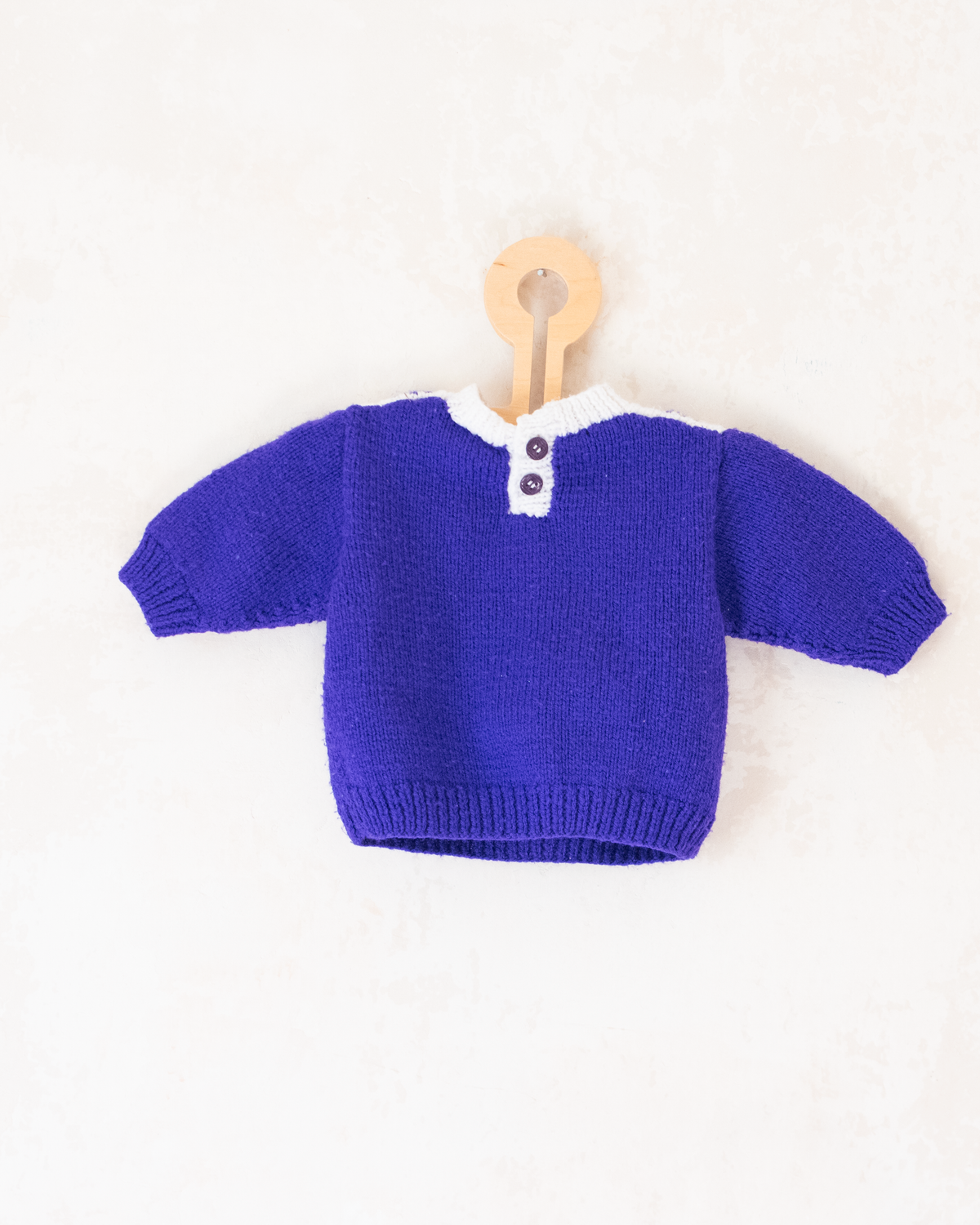 Purple wool sweater with bear and igloo | 3-6 months