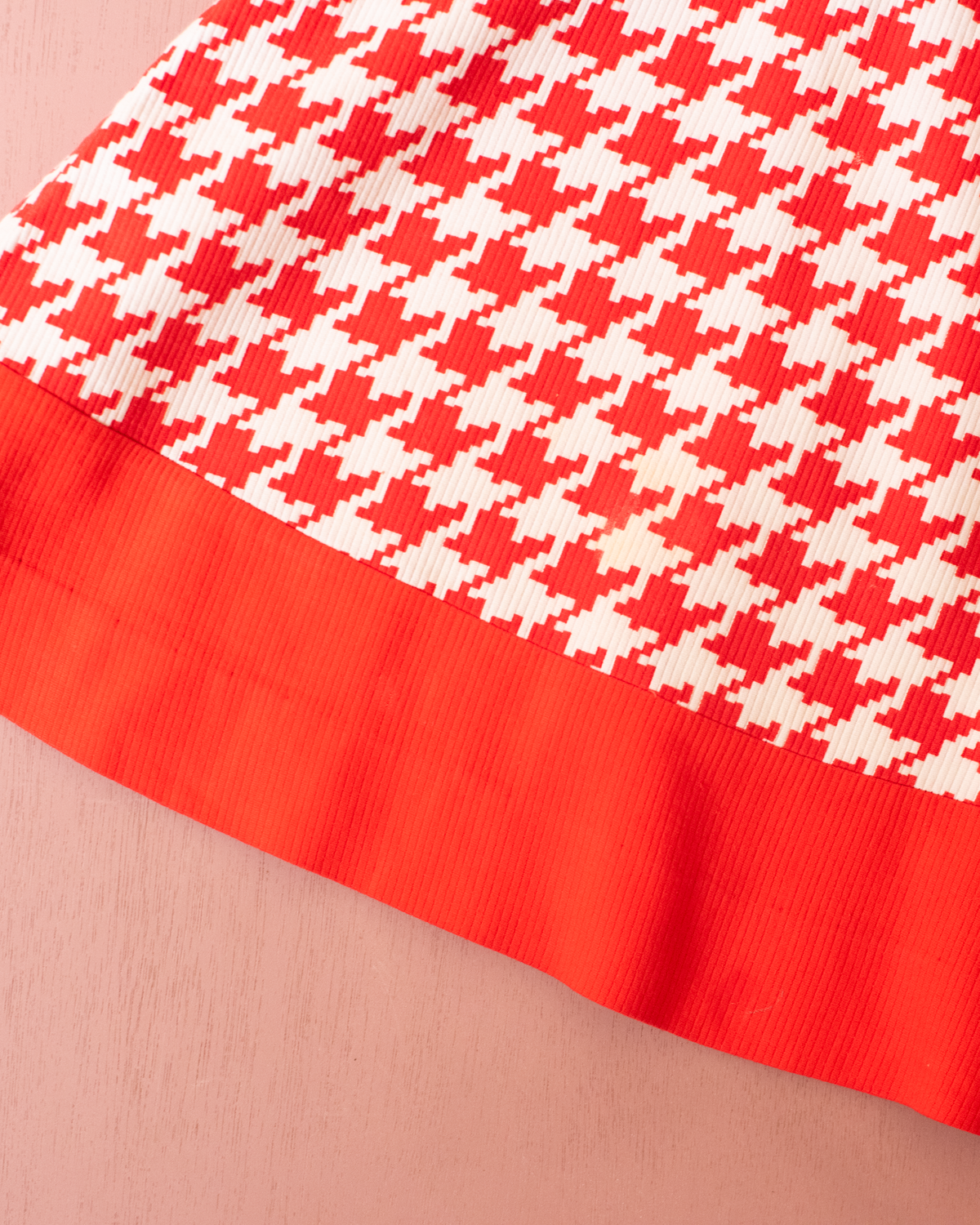 Pepita dress, red, white and flowers | 6-7 years