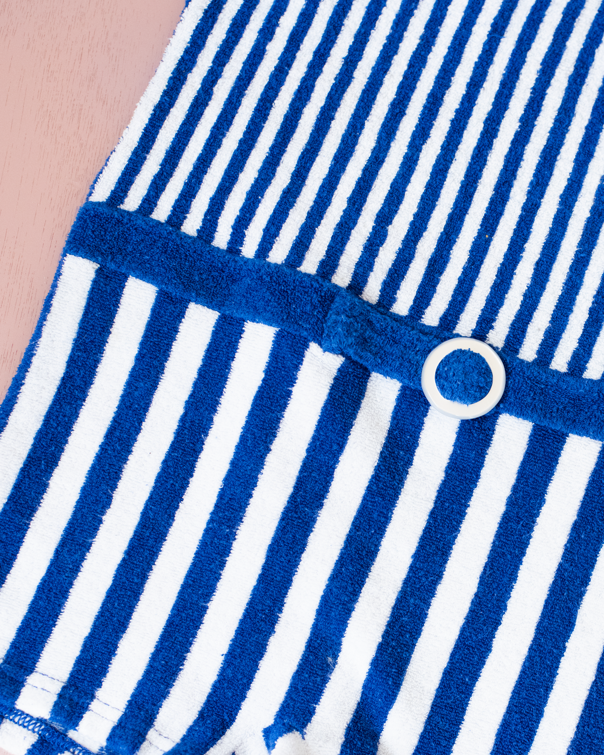Blue striped toweling jumpsuit | 9-10 years