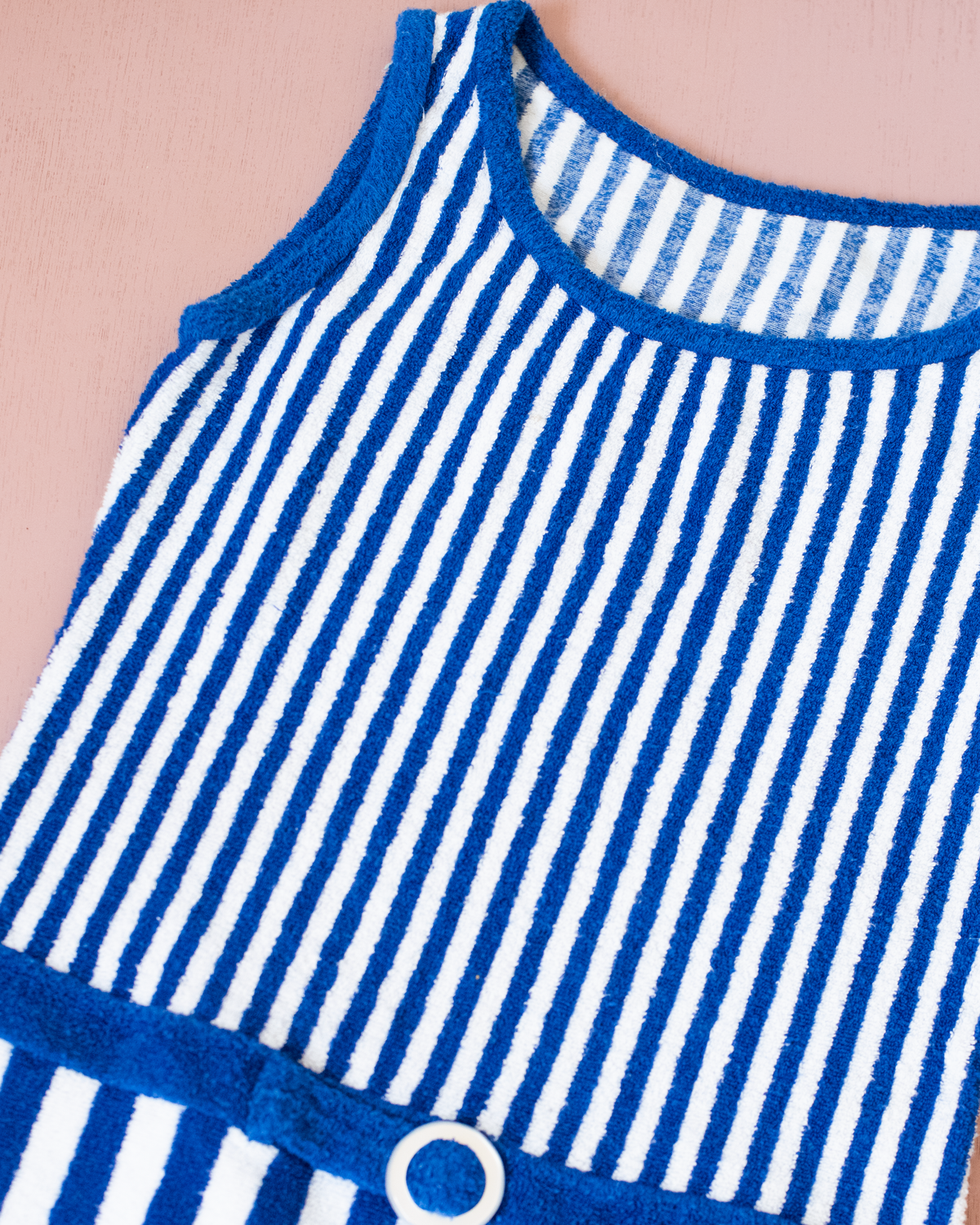 Blue striped toweling jumpsuit | 9-10 years