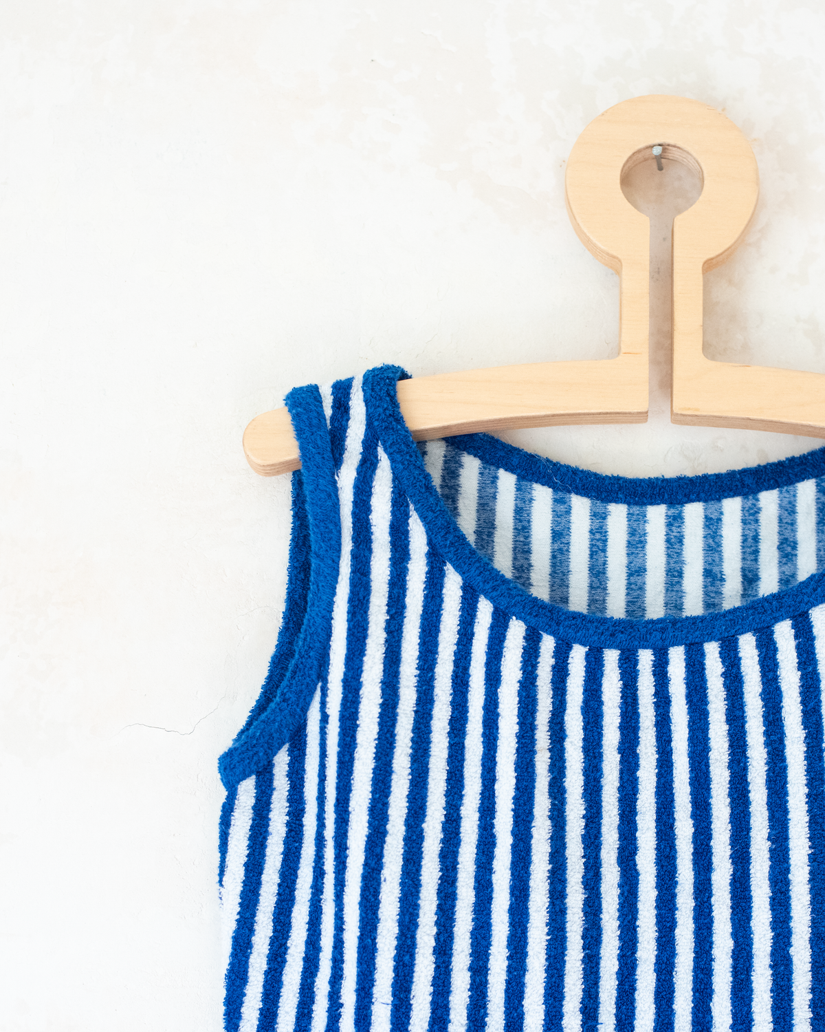 Blue striped toweling jumpsuit | 9-10 years