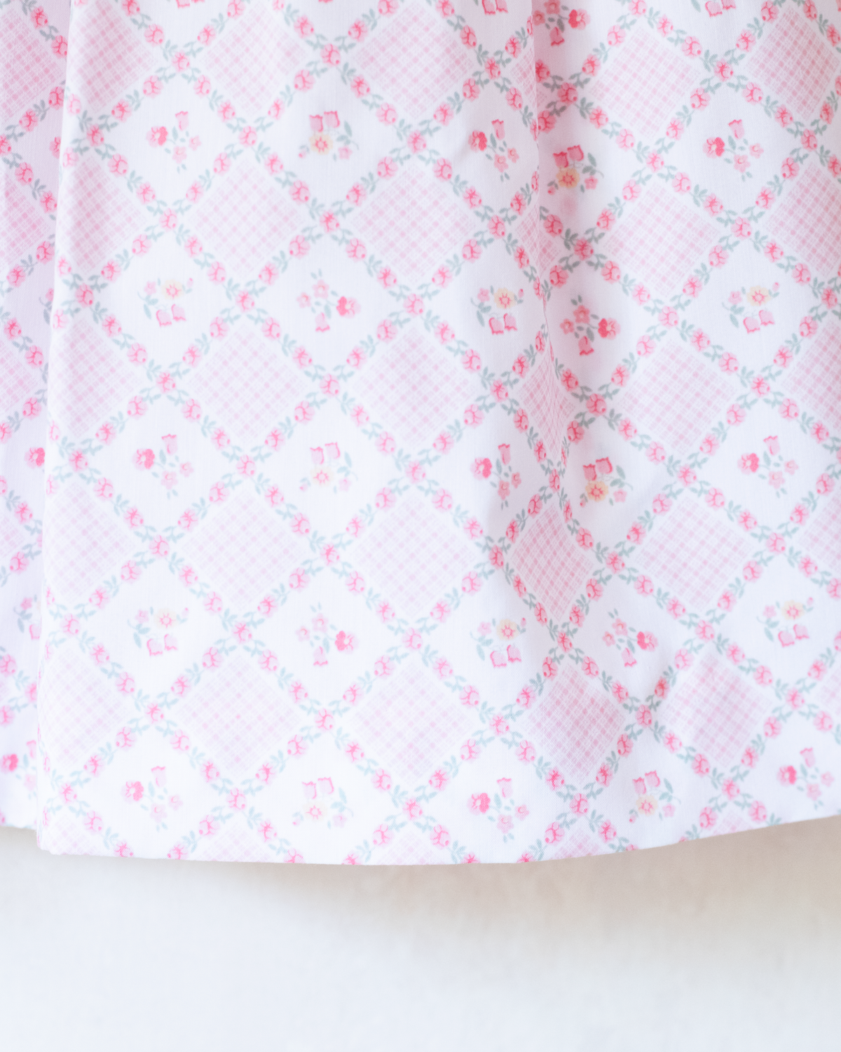 Pink floral and checkered dress | Deadstock from Spain | 18-24 months