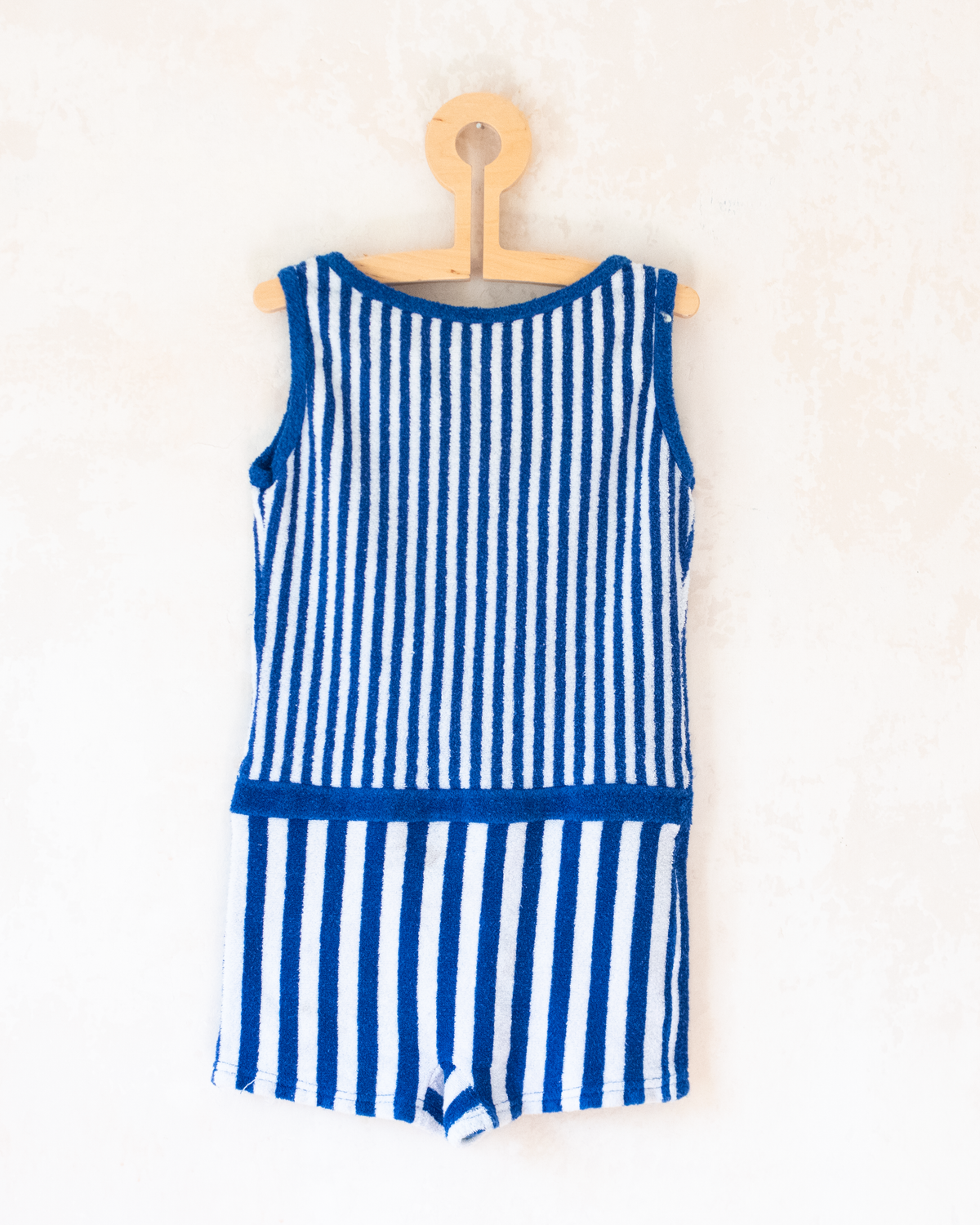 Blue striped toweling jumpsuit | 9-10 years