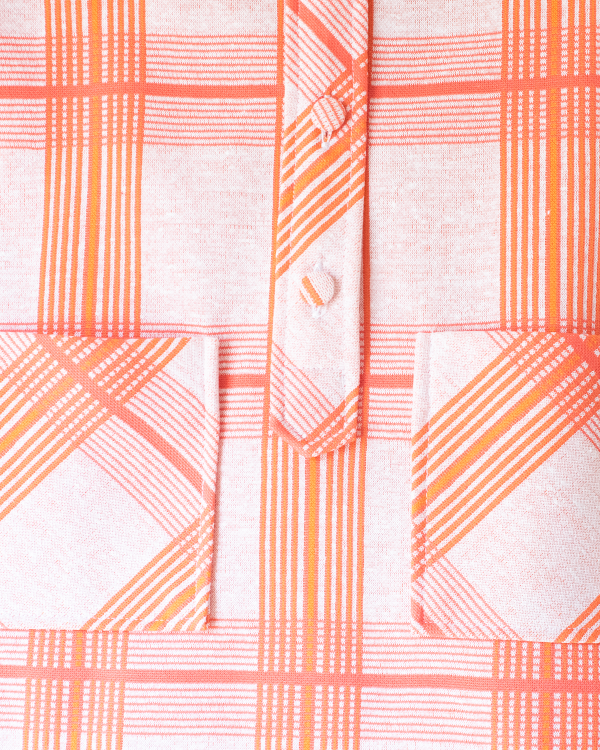 Orange Checkered Dress | French Deadstock from the Seventies | 4-5 Years