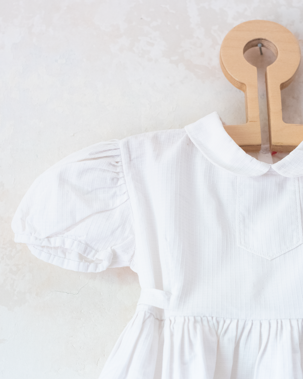 White dress with flower and cornflower embroidery | 12-18 months
