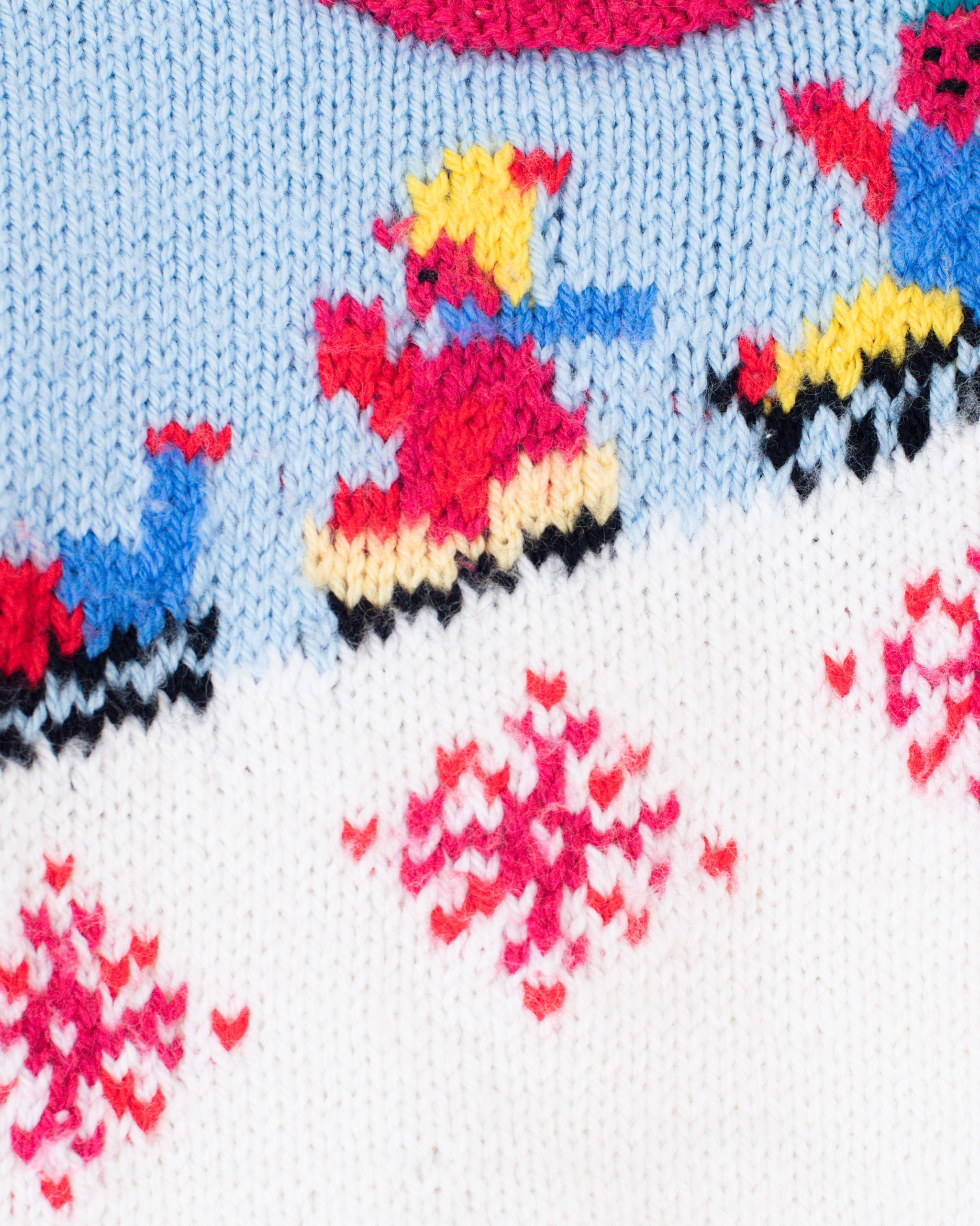 שמלה מצמר עם פתיתי שלג וילדים גולשים | 12-18 חודשים