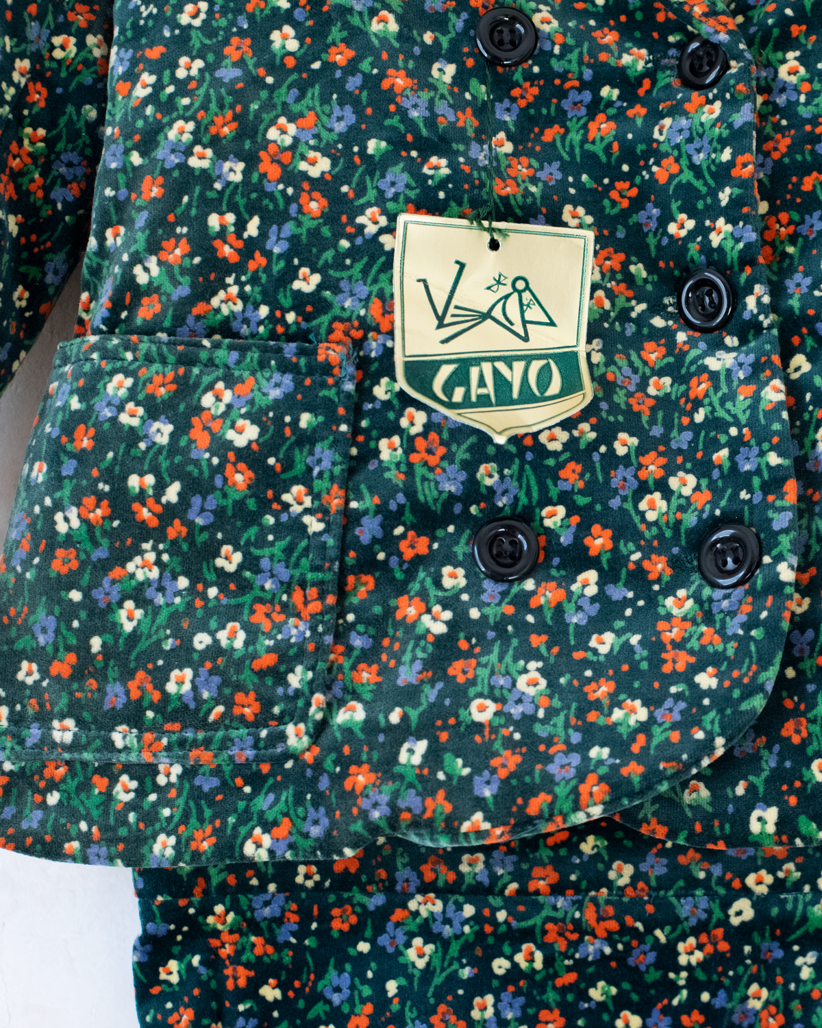 Floral velvet set | Belgian dead stock from the 70s | 5-6 years