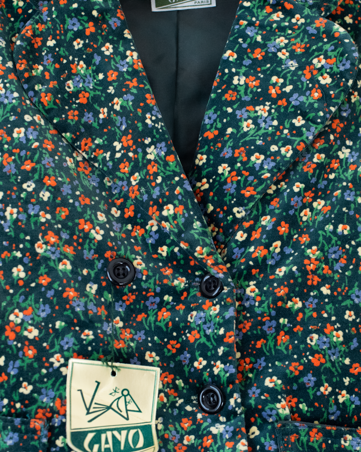 Floral velvet set | Belgian dead stock from the 70s | 5-6 years