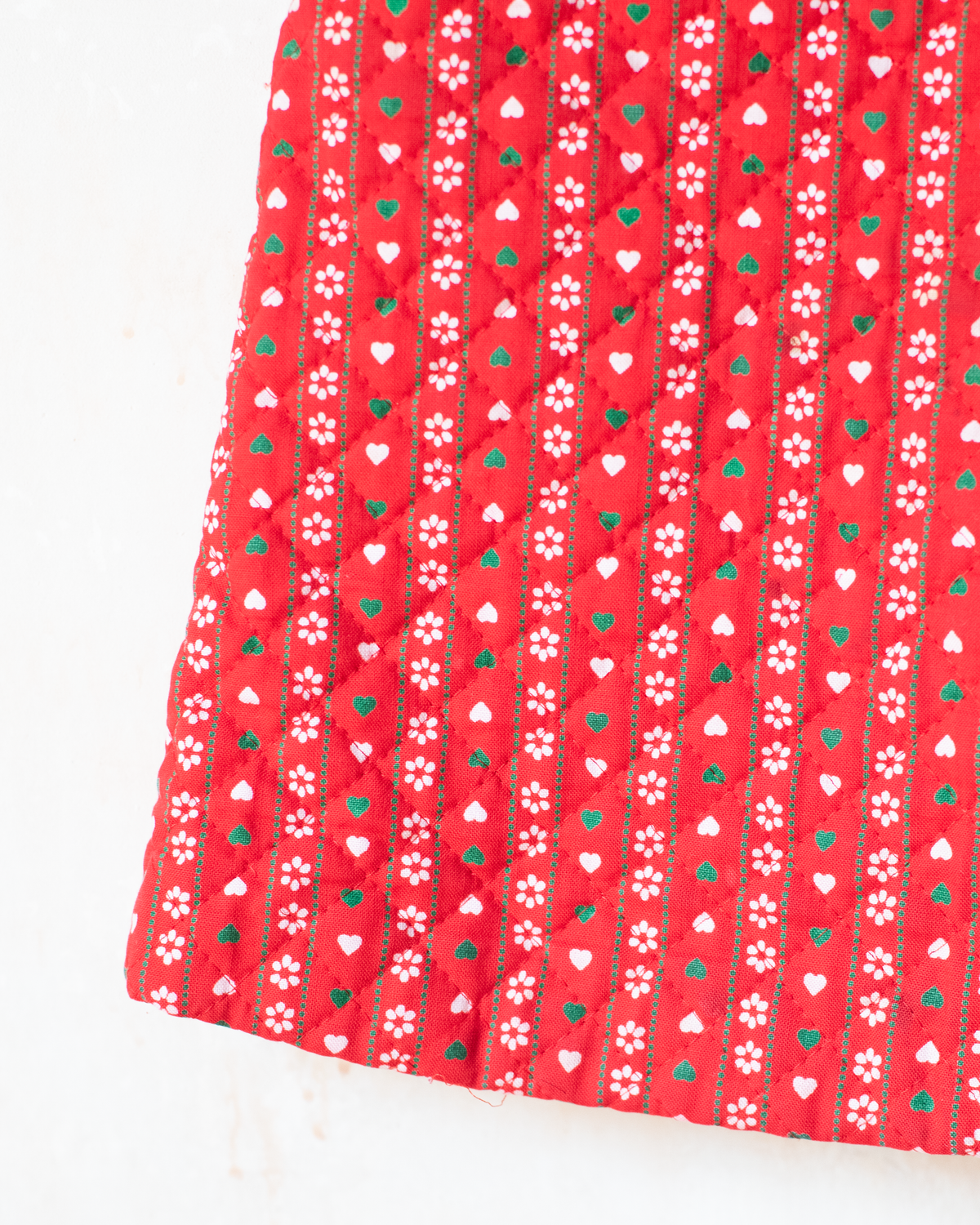 Italian cardigan and sarafan set in red with flowers and hearts | 9-10 years