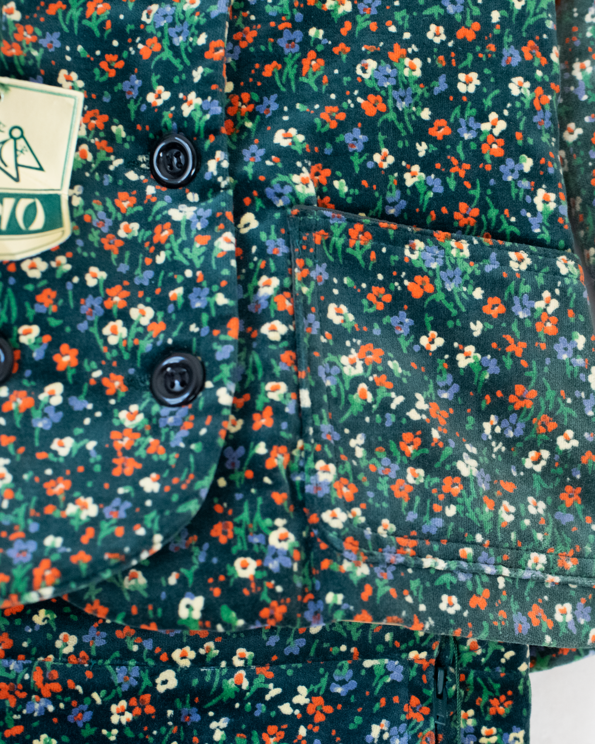 Floral velvet set | Belgian dead stock from the 70s | 5-6 years