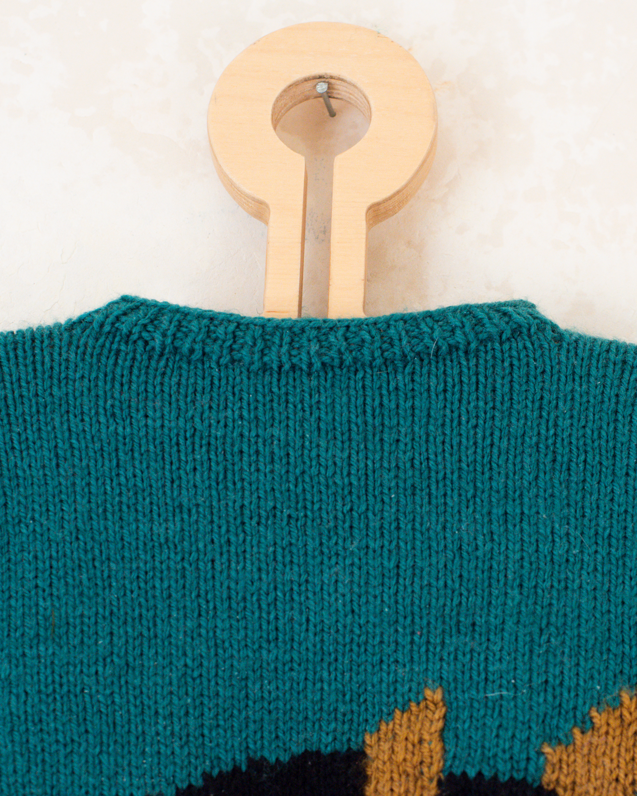 סוודר צמר ירוק עם סוס | 12-18 חודשים