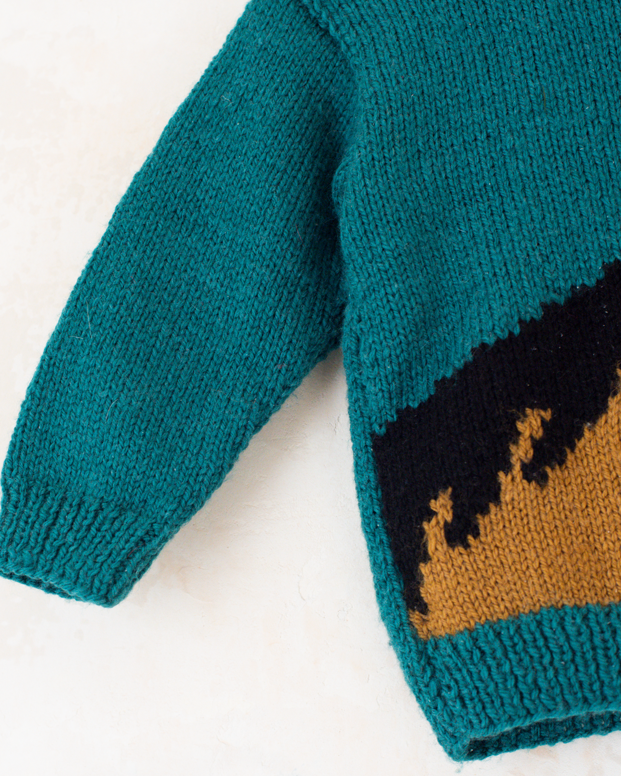 סוודר צמר ירוק עם סוס | 12-18 חודשים