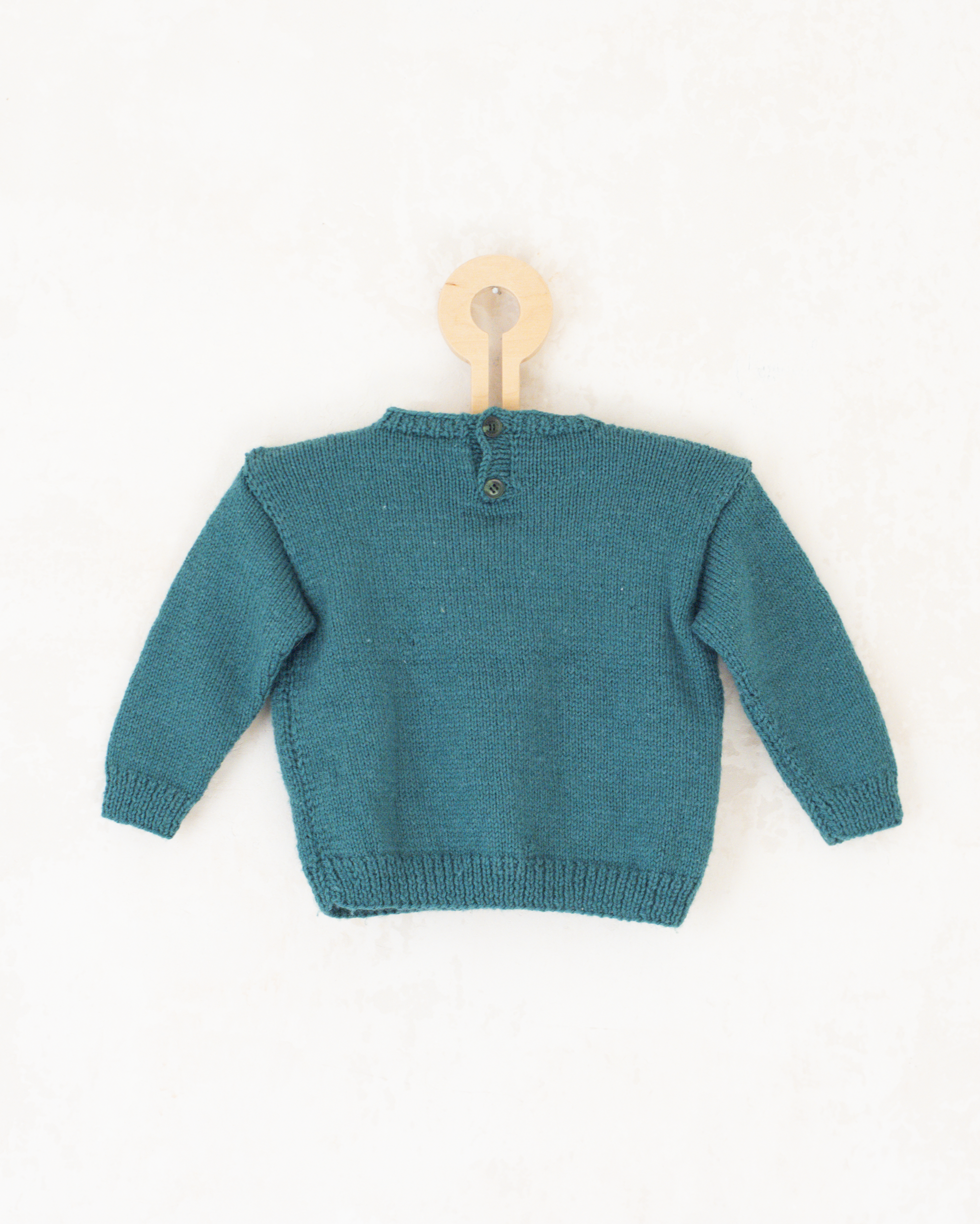 סוודר צמר ירוק עם סוס | 12-18 חודשים