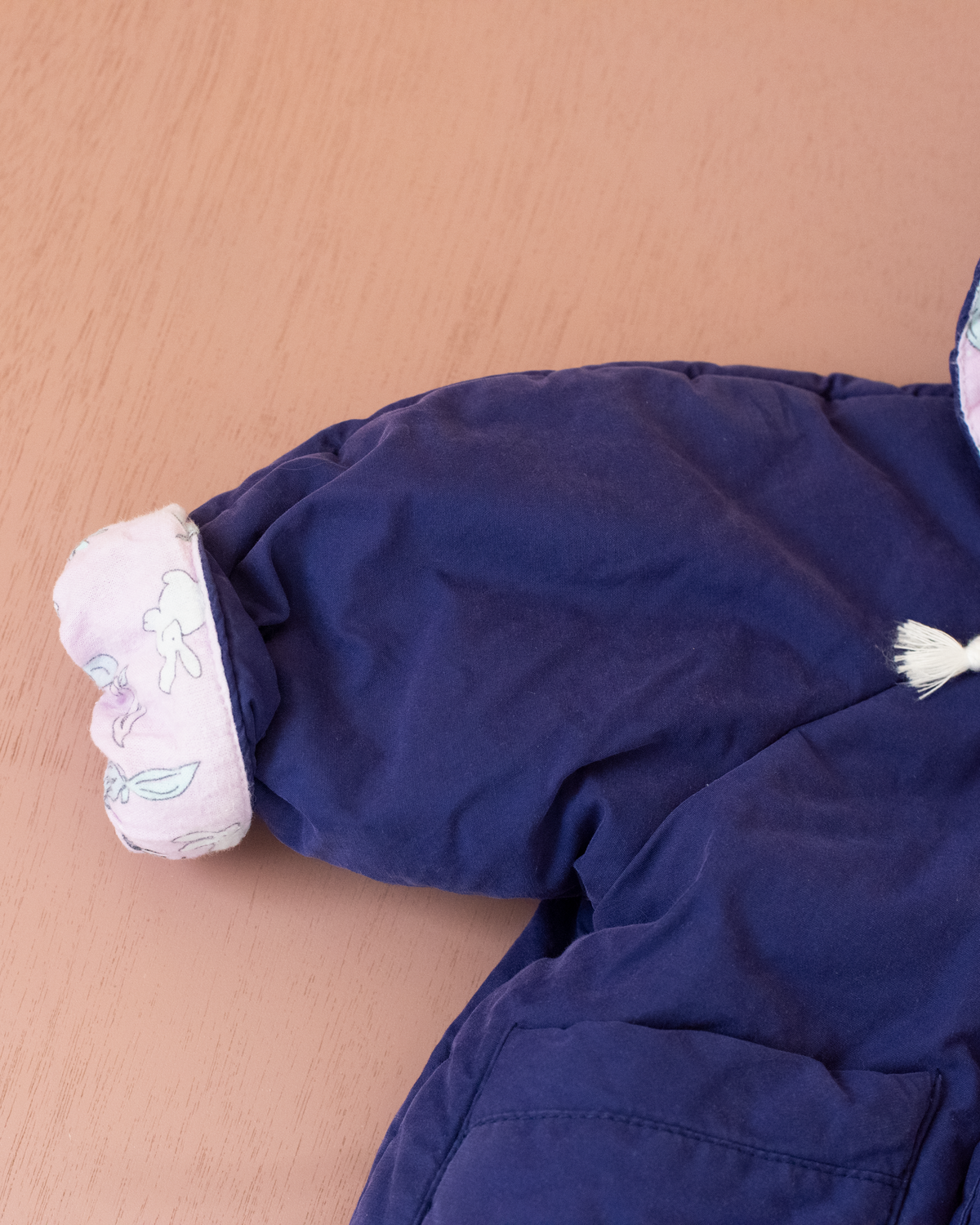 Purple Yves Saint Laurent Down Jacket with Pom-Poms and Bunnies | 9-12 Months