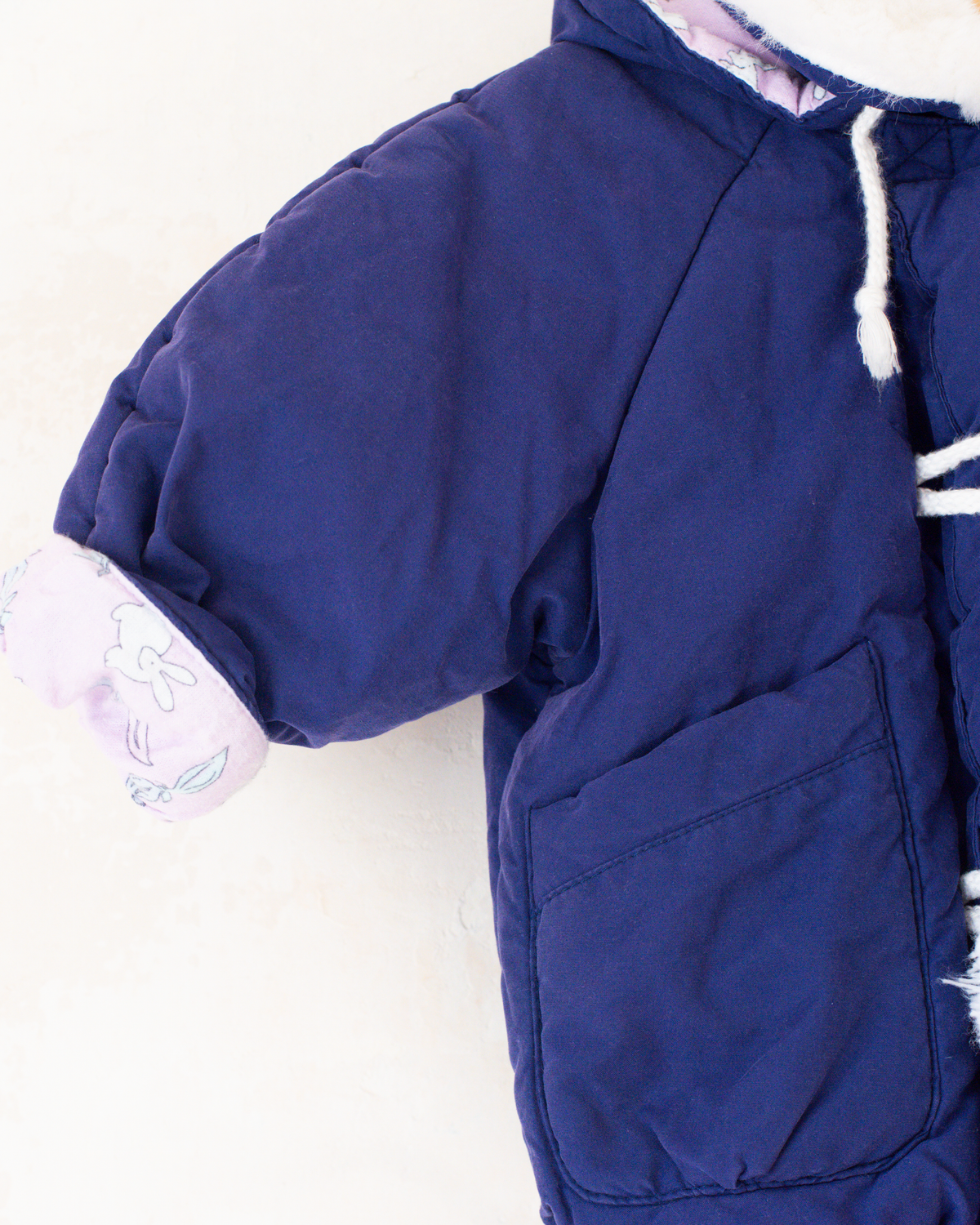 Purple Yves Saint Laurent Down Jacket with Pom-Poms and Bunnies | 9-12 Months