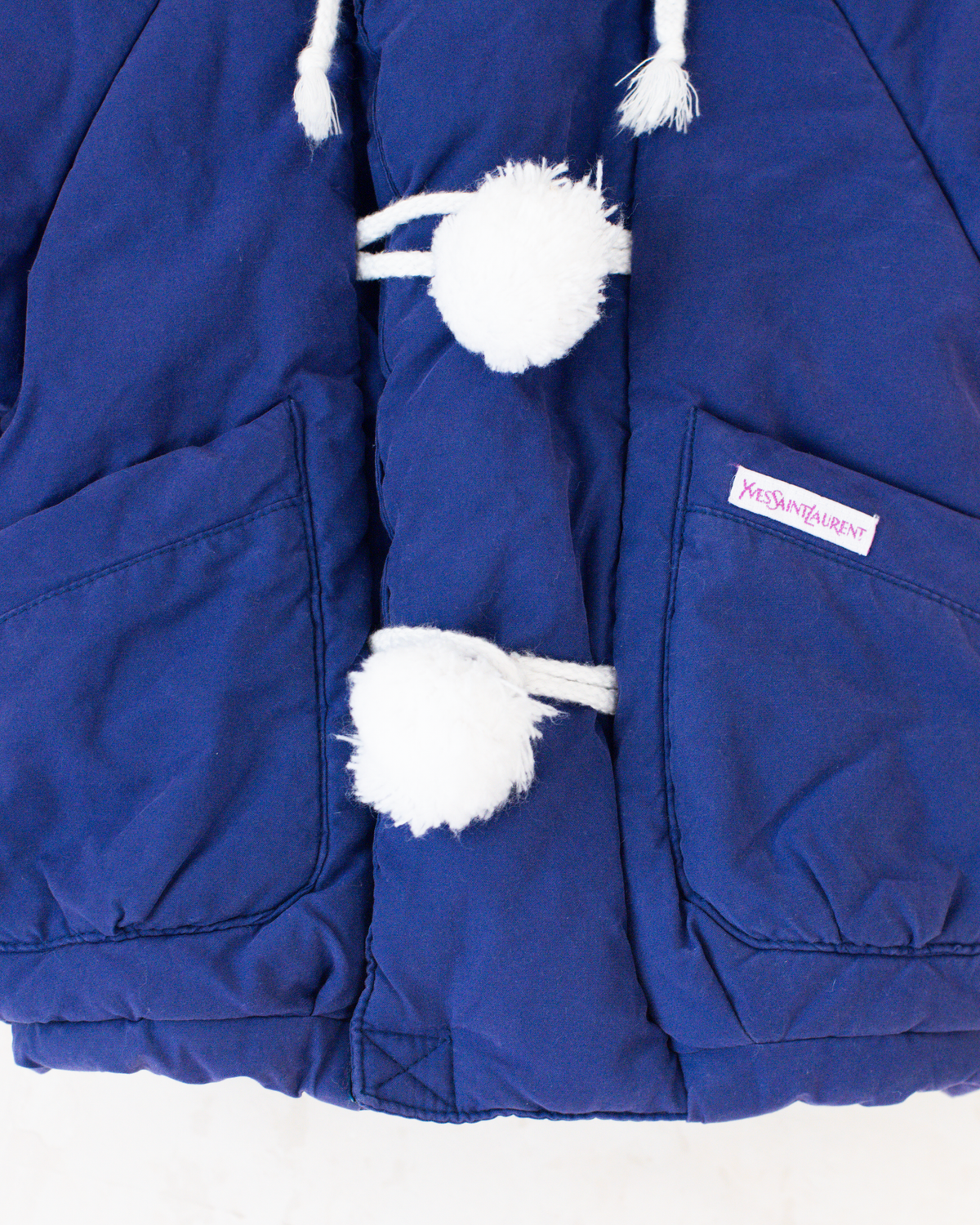 Purple Yves Saint Laurent Down Jacket with Pom-Poms and Bunnies | 9-12 Months