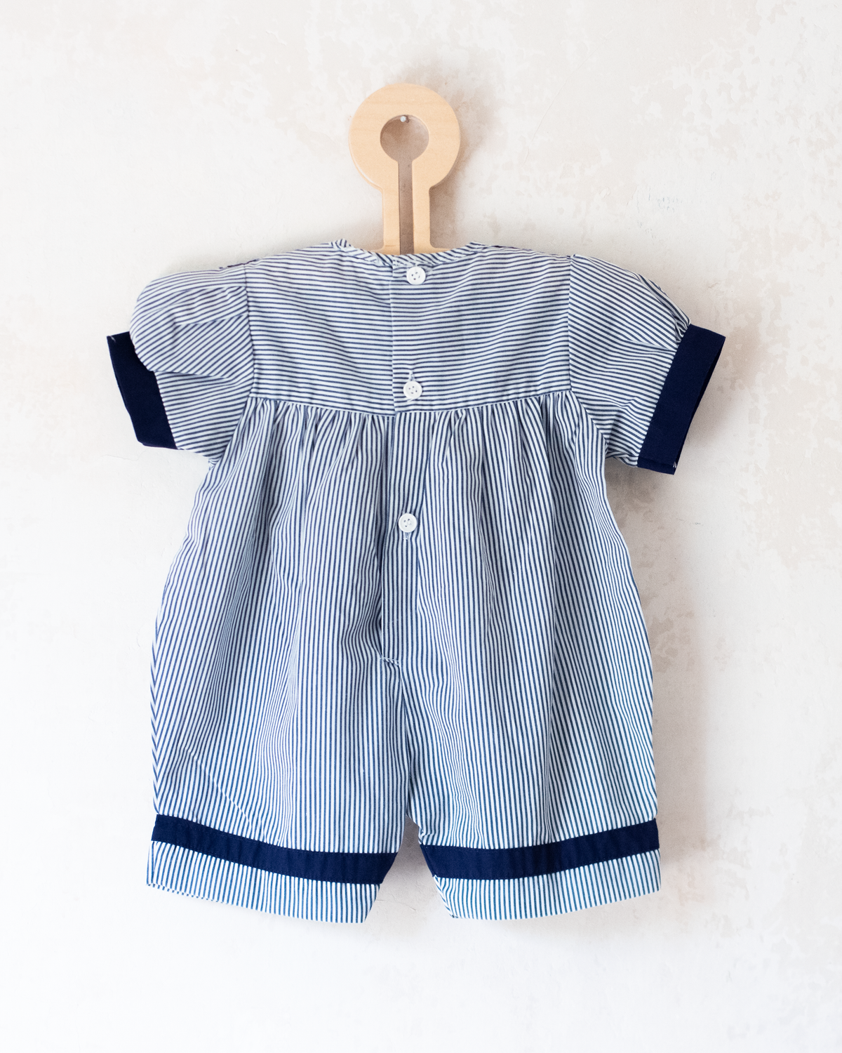 Striped Nautical Embroidered Romper | 6-9 months