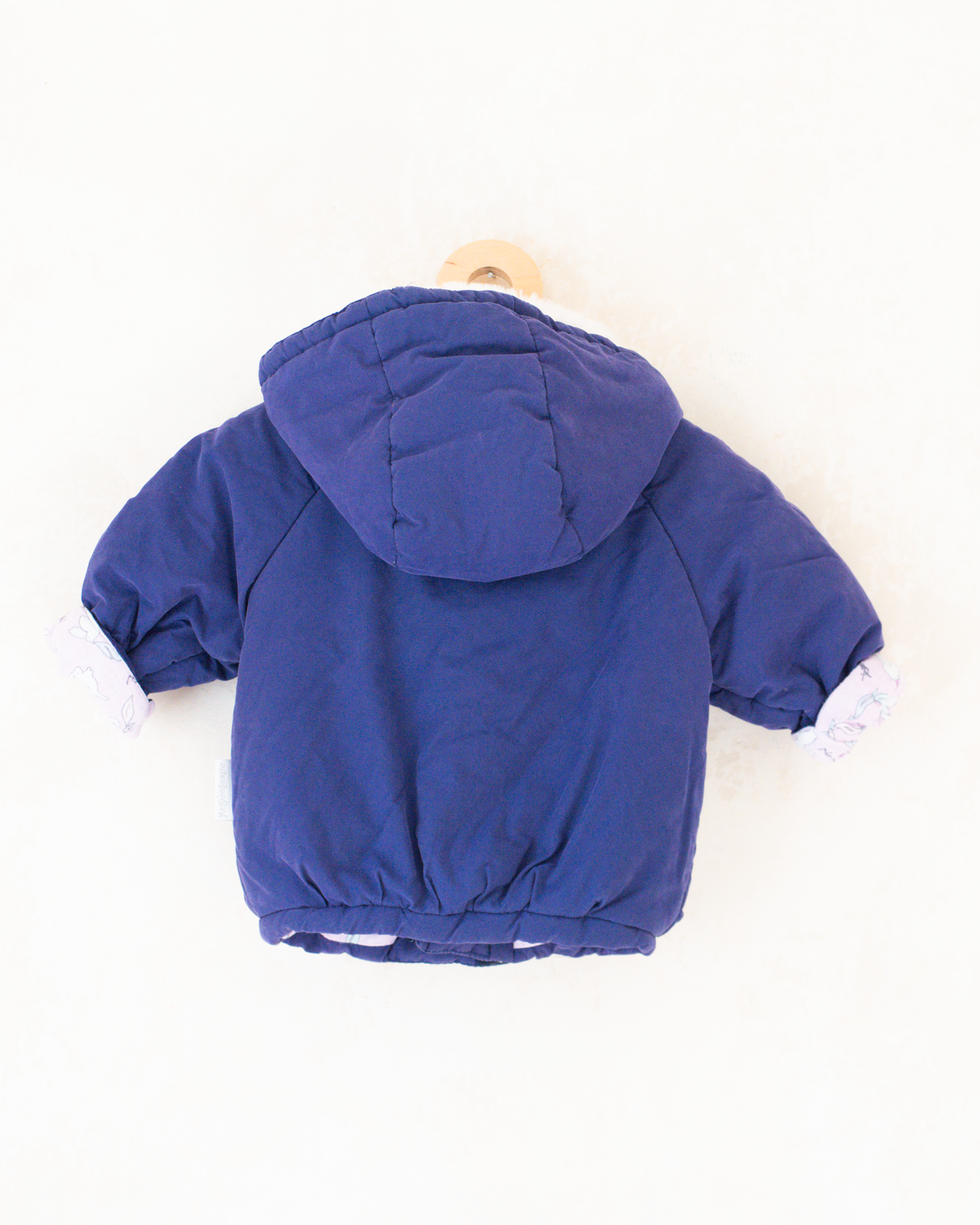 Purple Yves Saint Laurent Down Jacket with Pom-Poms and Bunnies | 9-12 Months