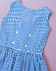 שמלת משבצות כחול לבן | 7-8 שנים