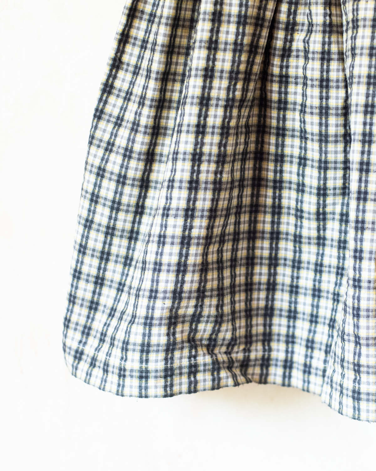 Plaid Wrap Dress with King's Bar and Trumpet Embroidery | 5-6 Years