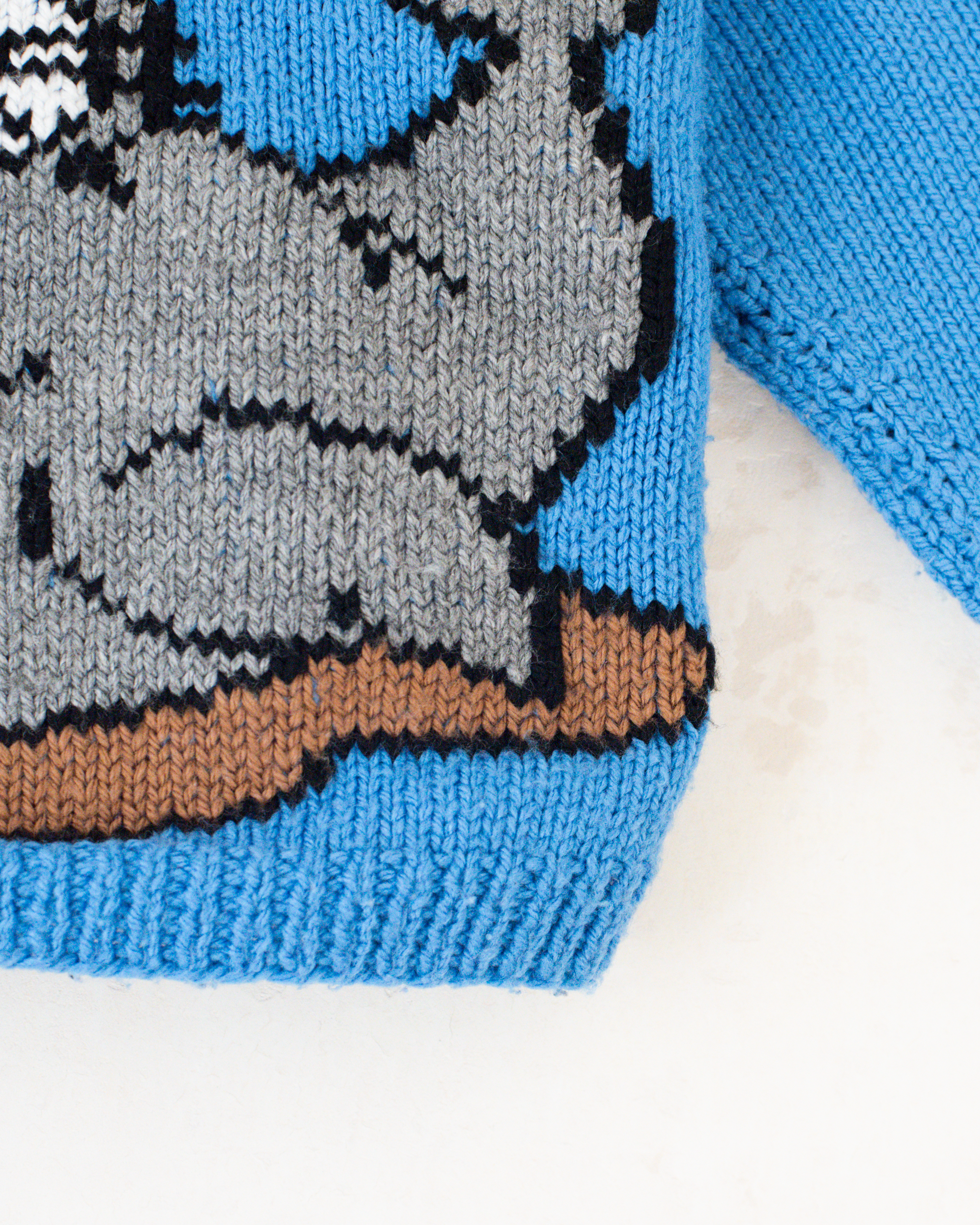 סוודר כחול עם כלב ים | 12-18 חודשים