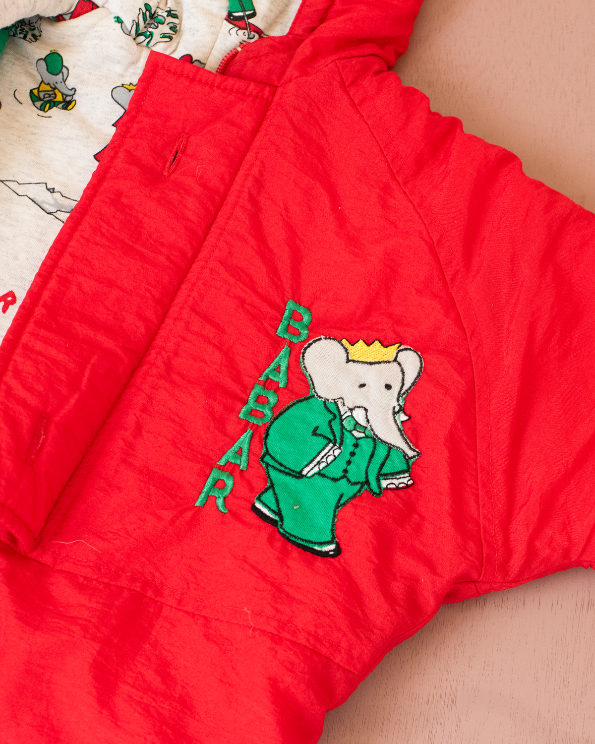 Red snowsuit with the King in the Pub | 6-9 months
