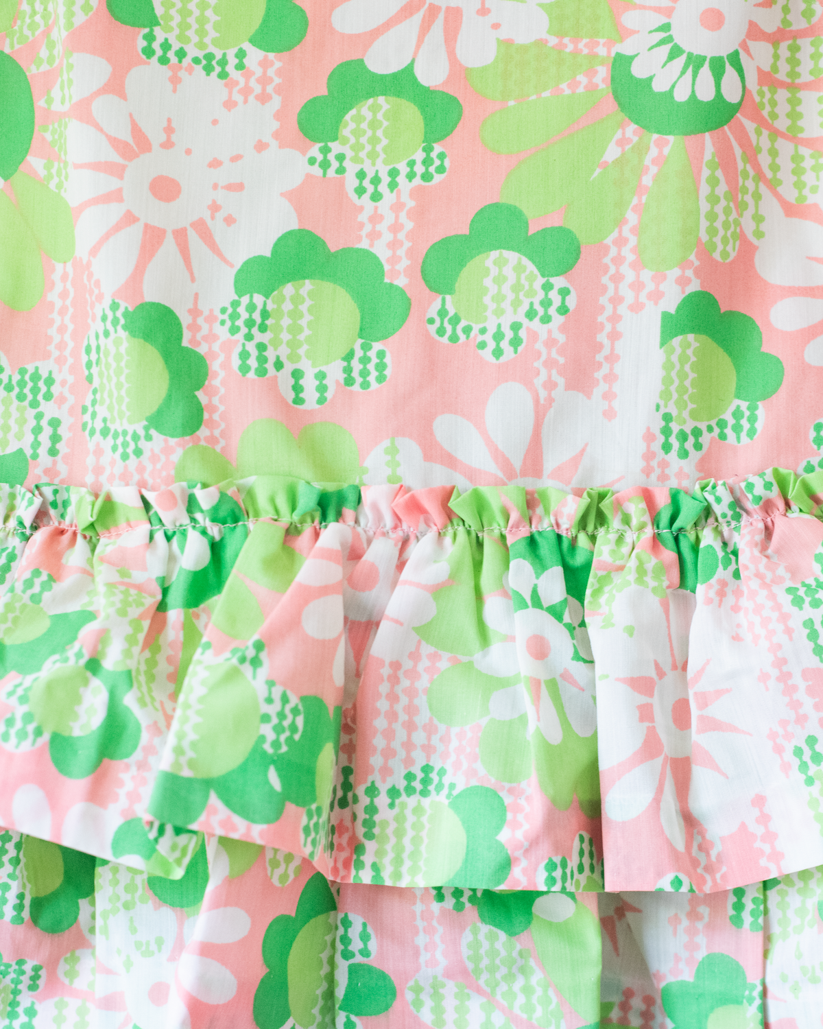 70s floral and ruffle dress | French dead stock | 2-3 years