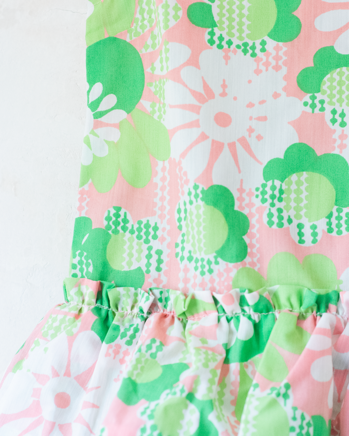 70s floral and ruffle dress | French dead stock | 2-3 years