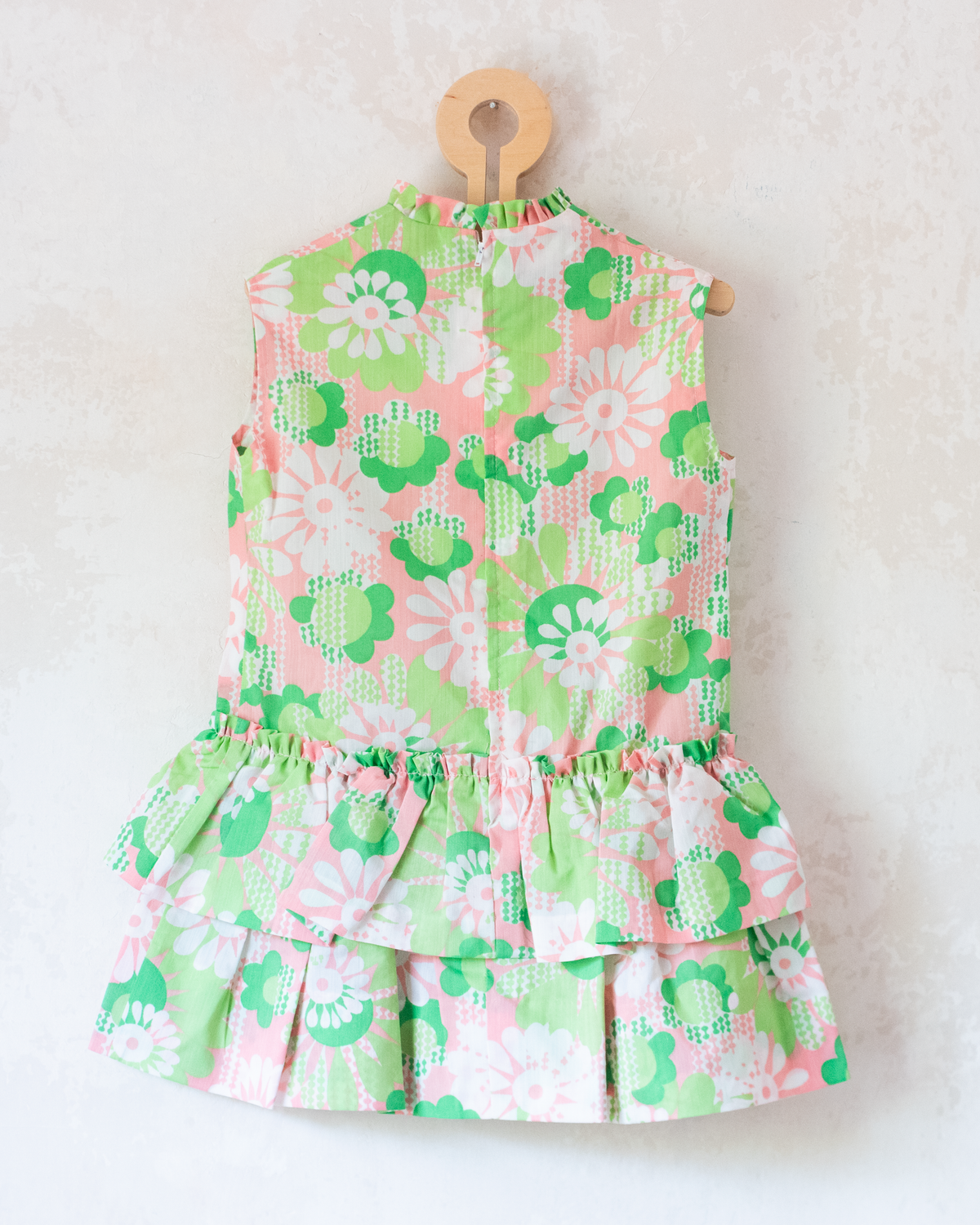 70s floral and ruffle dress | French dead stock | 2-3 years