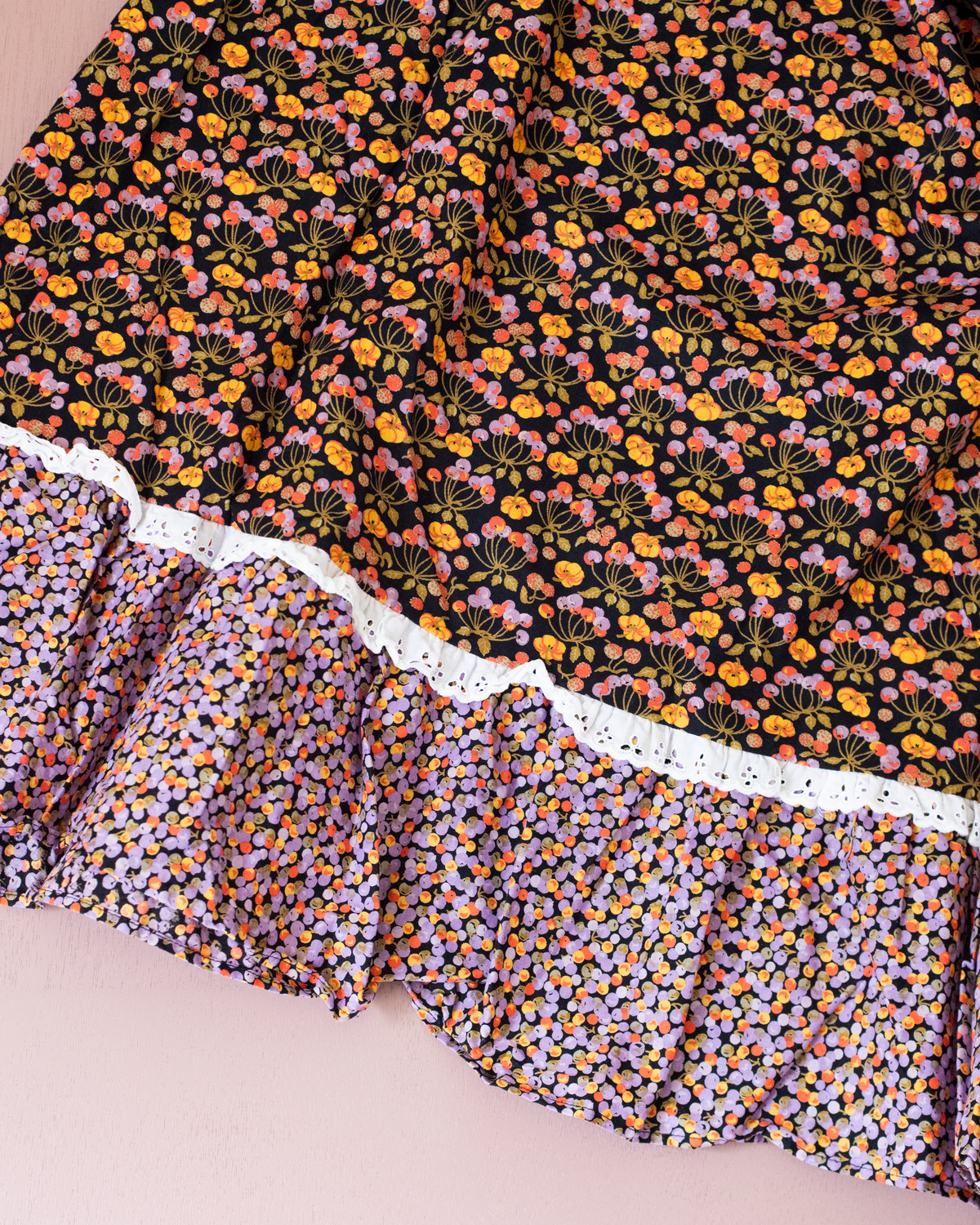 Floral Maxi Dress | French Deadstock from the Seventies | 11-12 Years