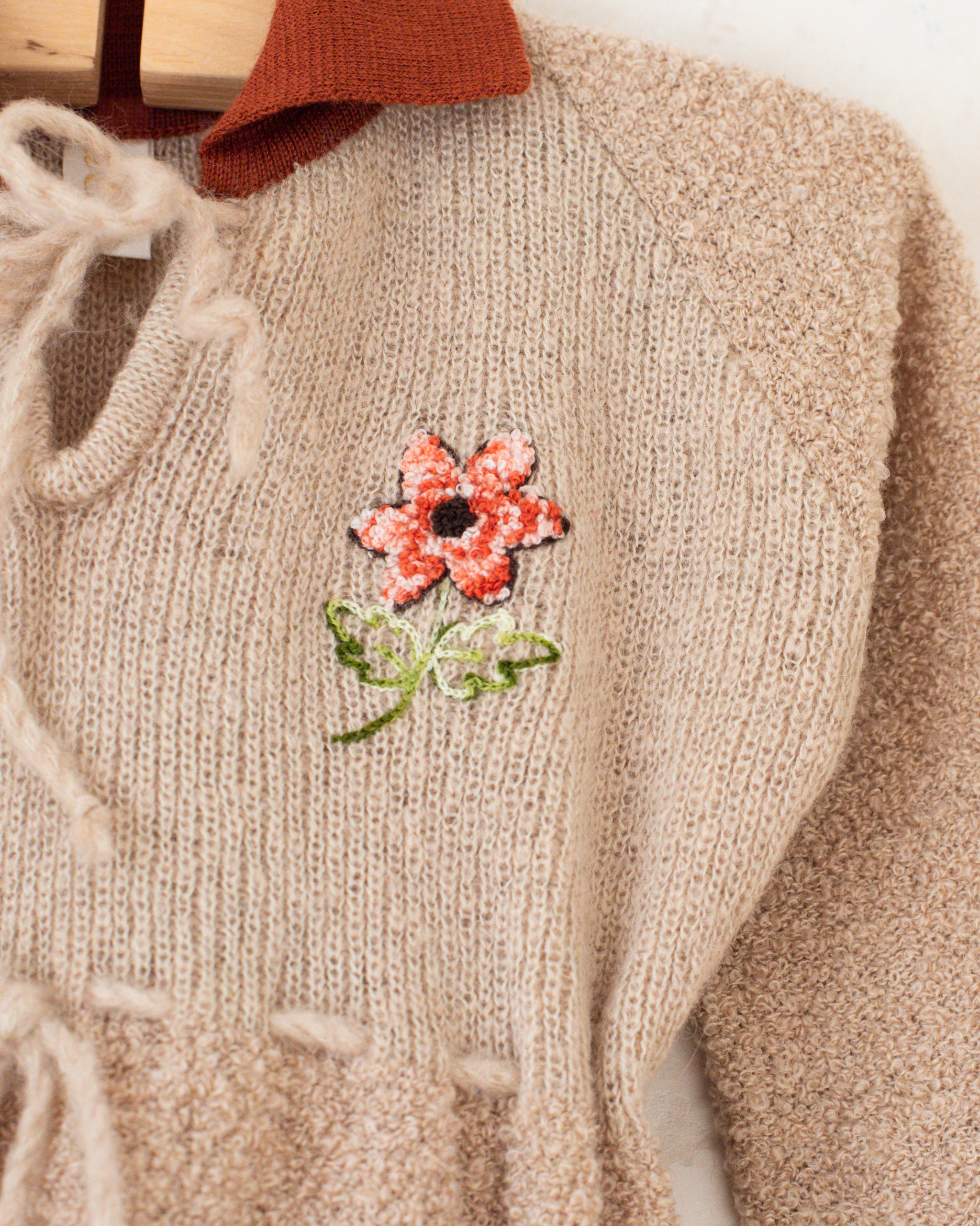 שמלת צמר עם פרח רקום | דד סטוק איטלקי | 3-4 שנים