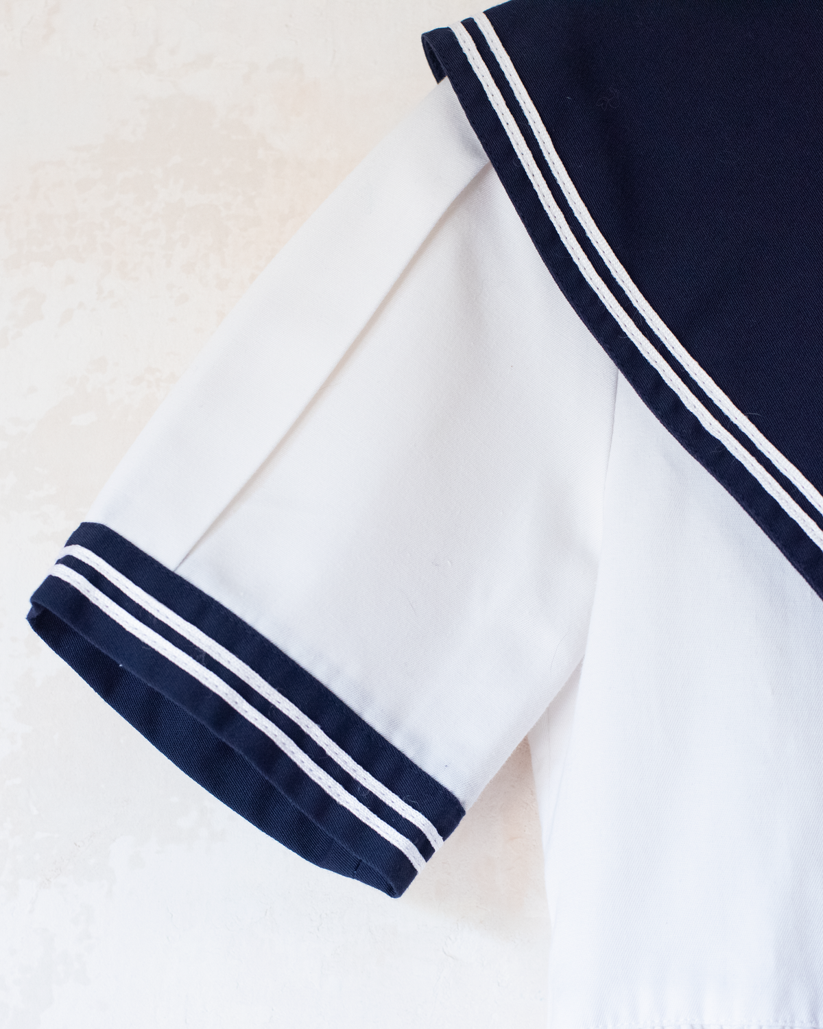 White sailor dress with blue collar and bow tie | 6-7 years