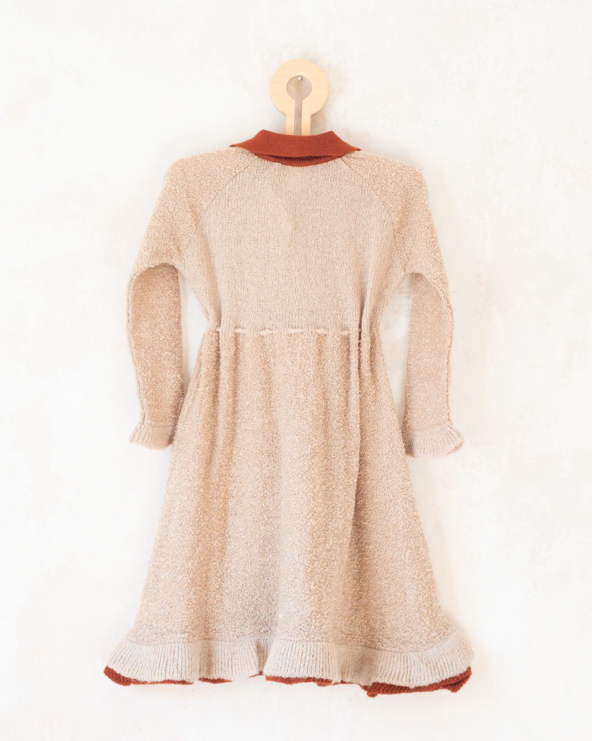 Wool dress with embroidered flower | Italian deadstock | 3-4 years