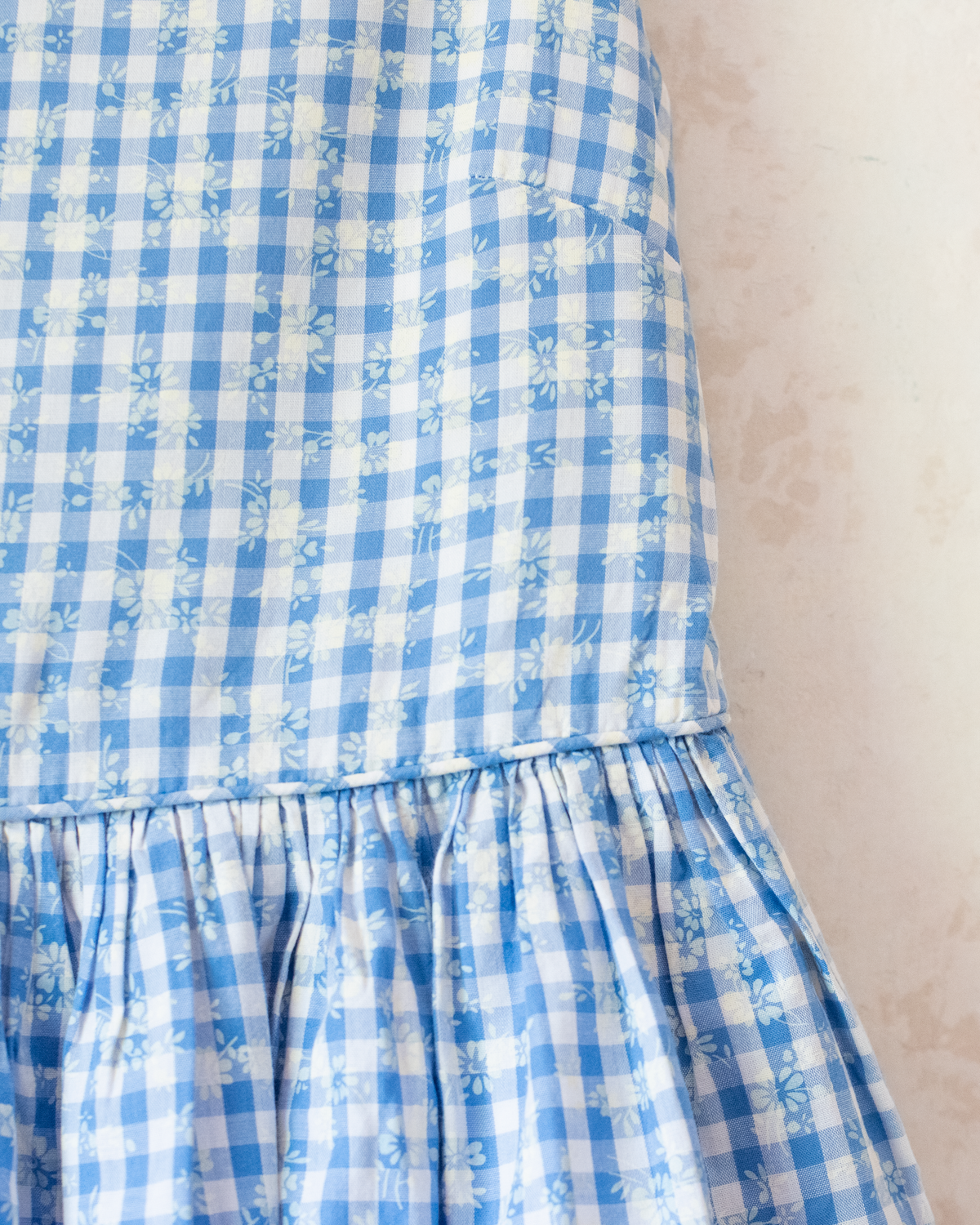 Plaid dress with white flowers | 9-10 years