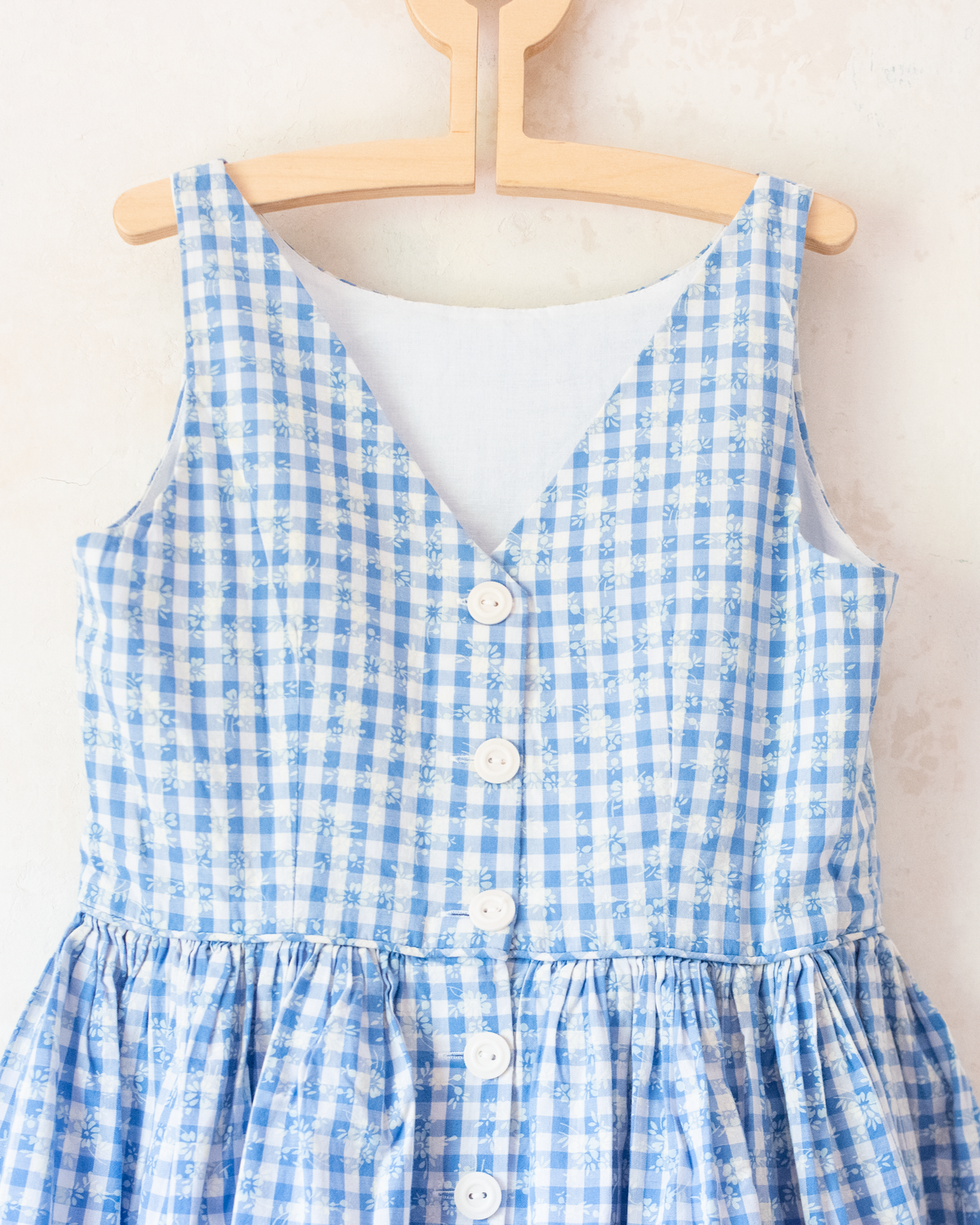 Plaid dress with white flowers | 9-10 years
