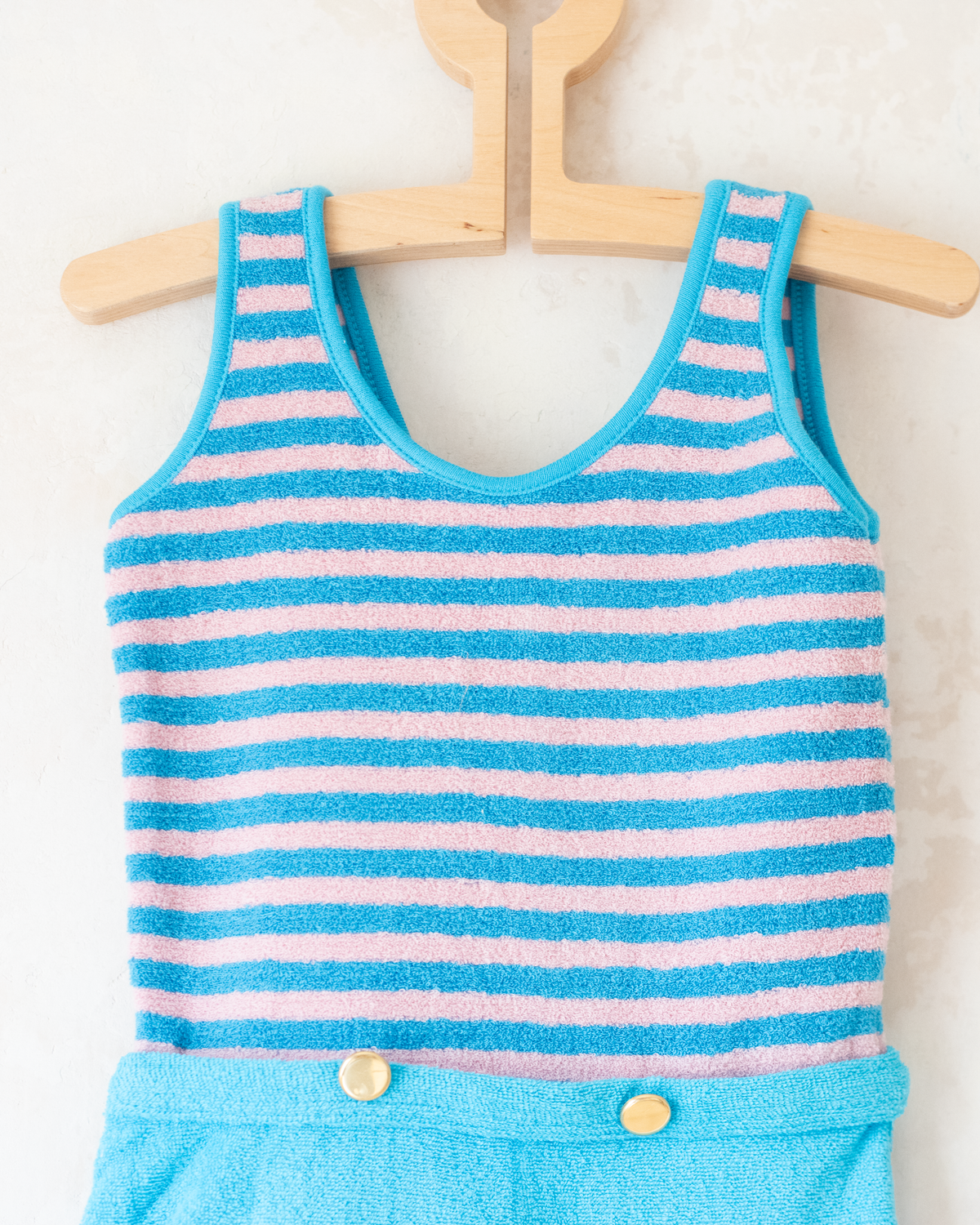 70s Striped Towel Overalls | 18-24 Months