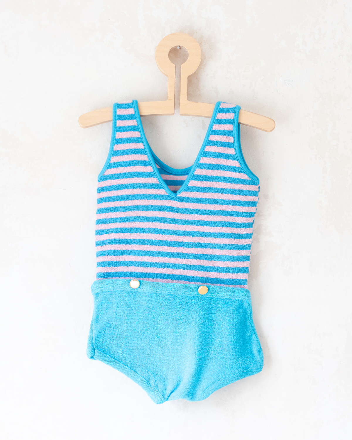 70s Striped Towel Overalls | 18-24 Months