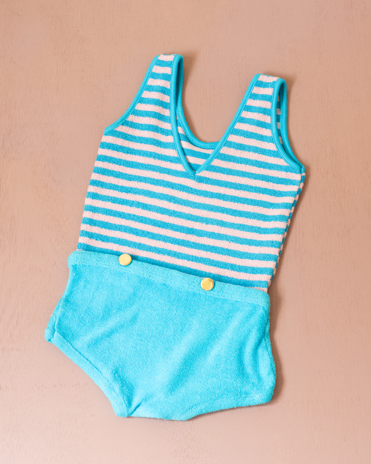 70s Striped Towel Overalls | 18-24 Months
