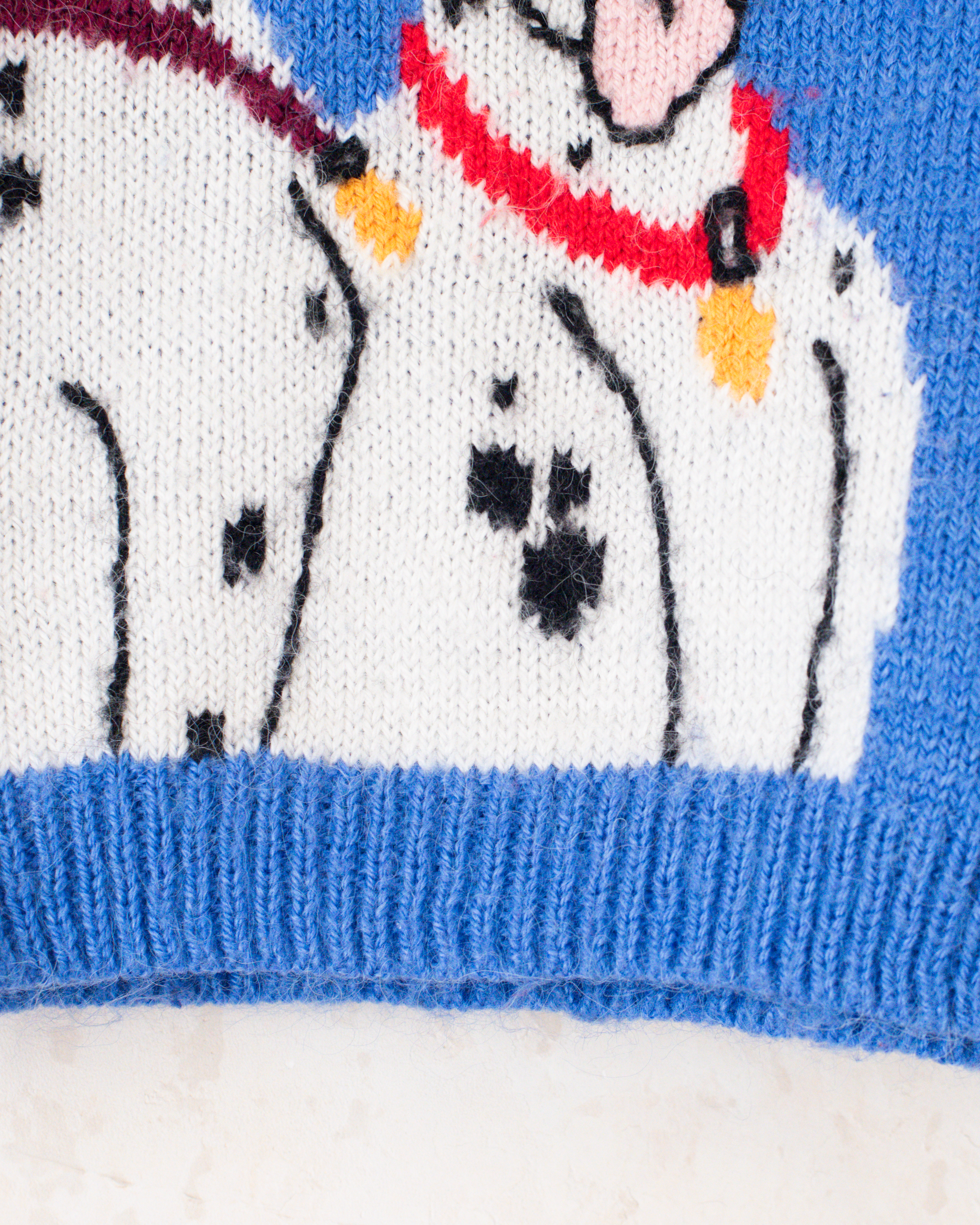 סריג צמר עם כלבים דלמטיים | 3-4 שנים