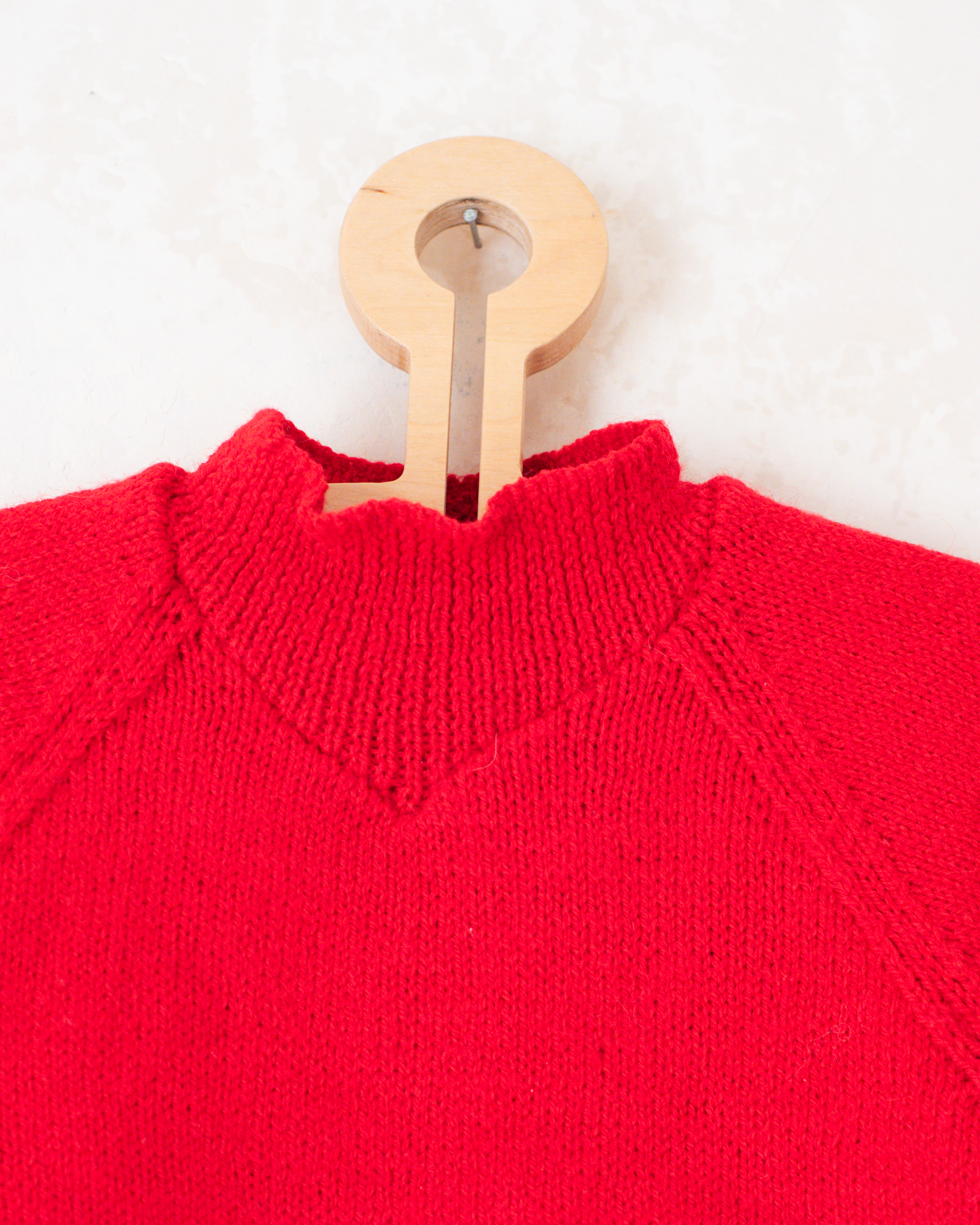 סוודר צמר אדום עם צמח חג המולד | 3-4 שנים