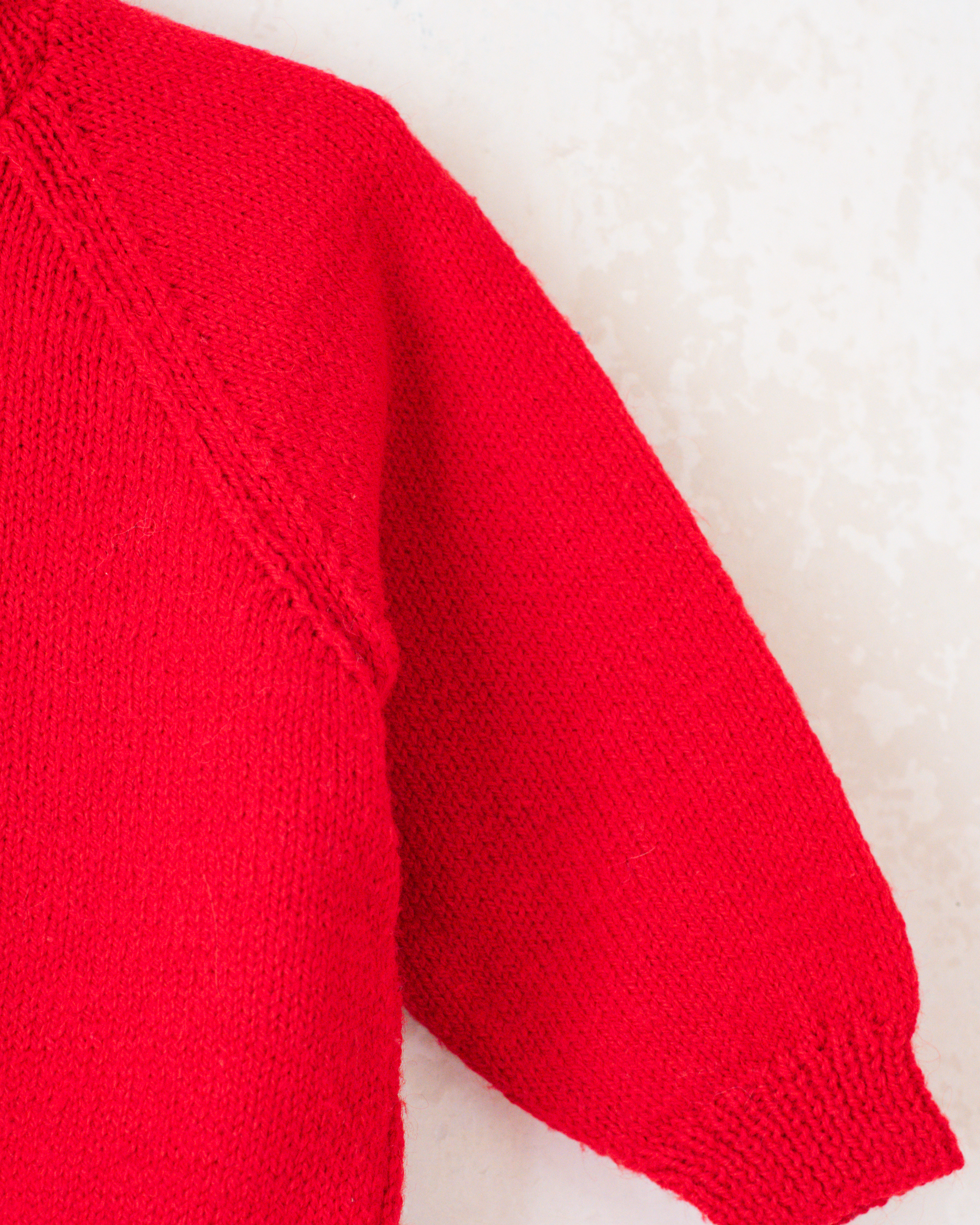 סוודר צמר אדום עם צמח חג המולד | 3-4 שנים