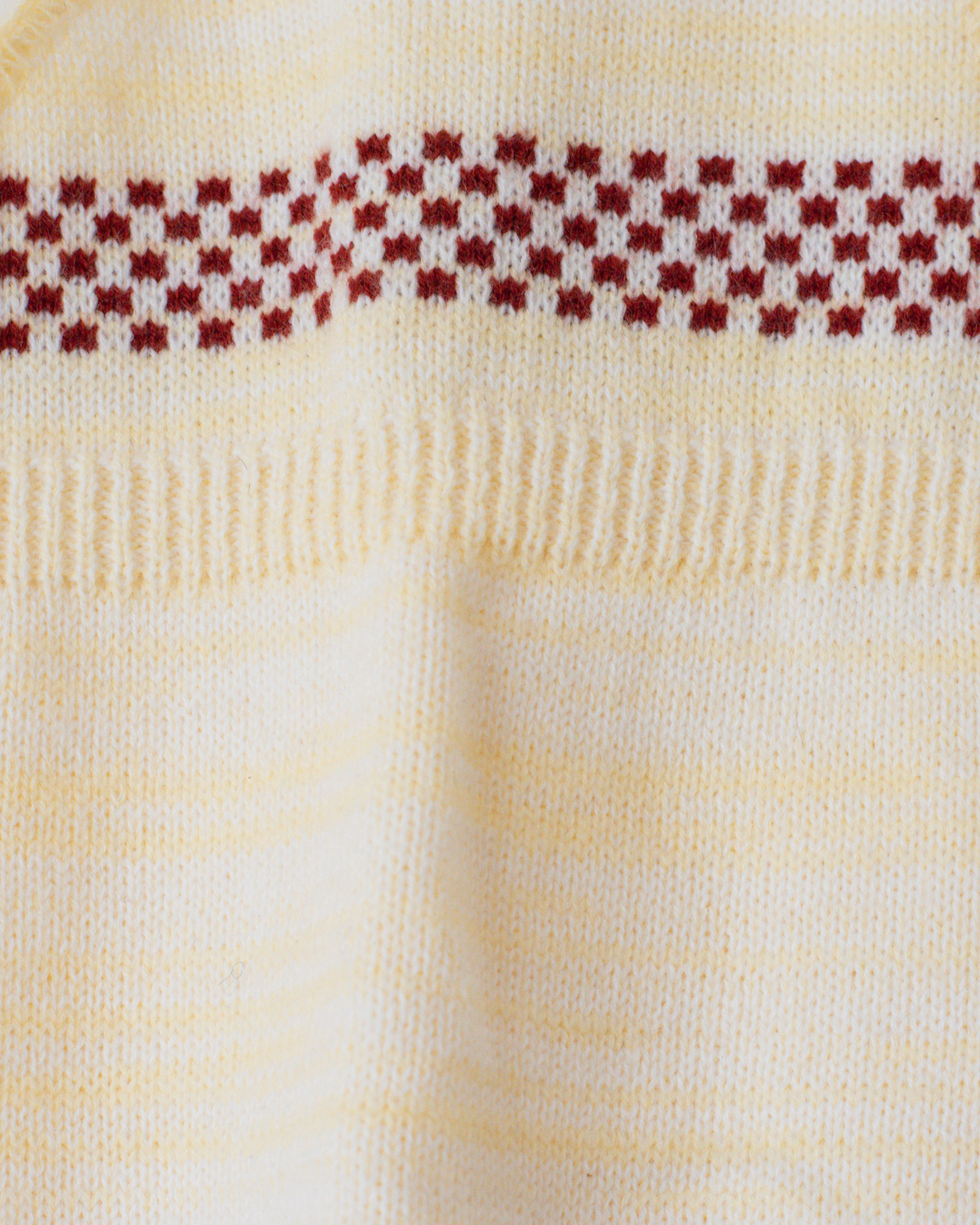 Wool jumpsuit in yellow and burgundy | French deadstock | 3-6 months