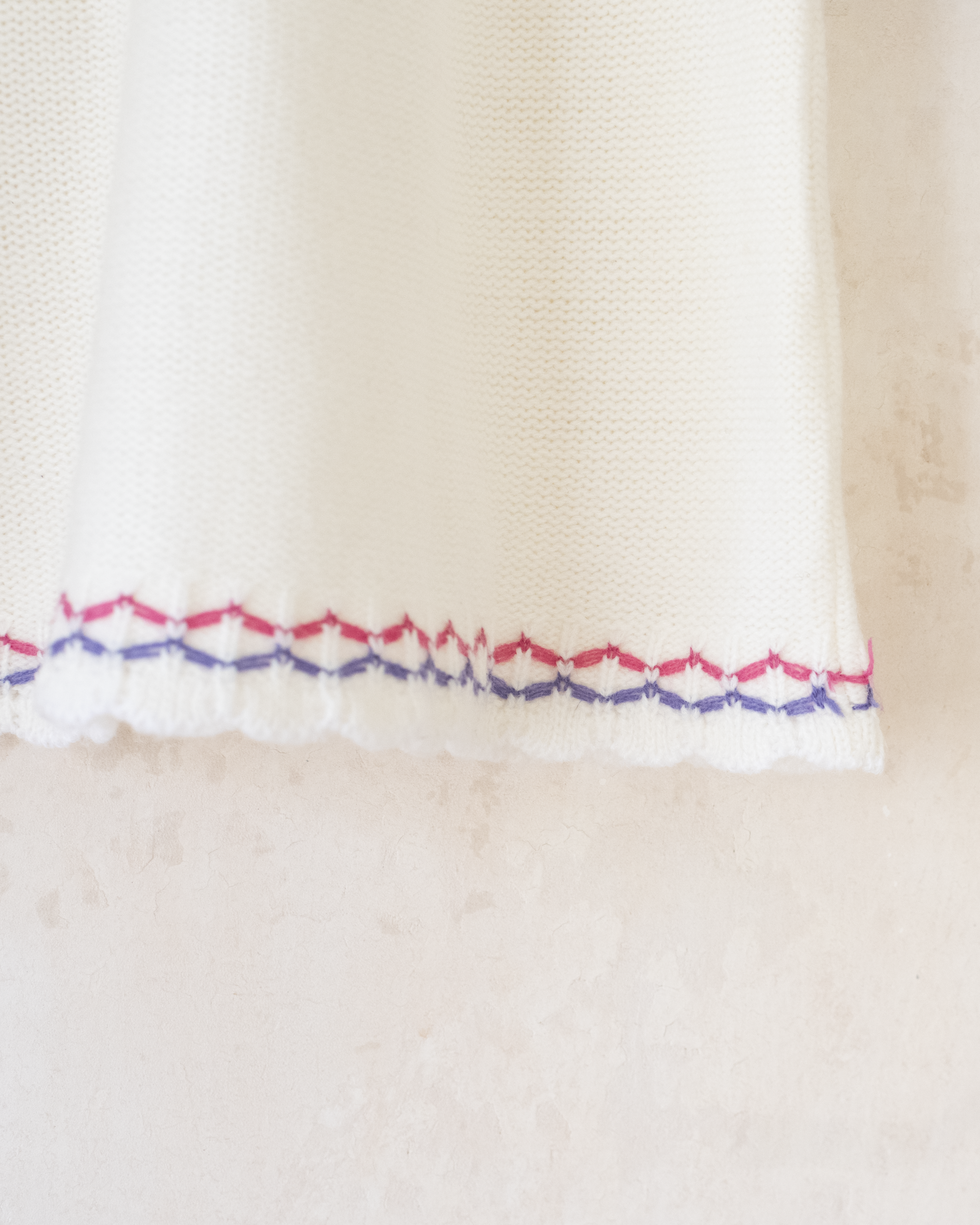 שמלת צמר לבנה עם ארנב ומטריה | 12-18 חודשים