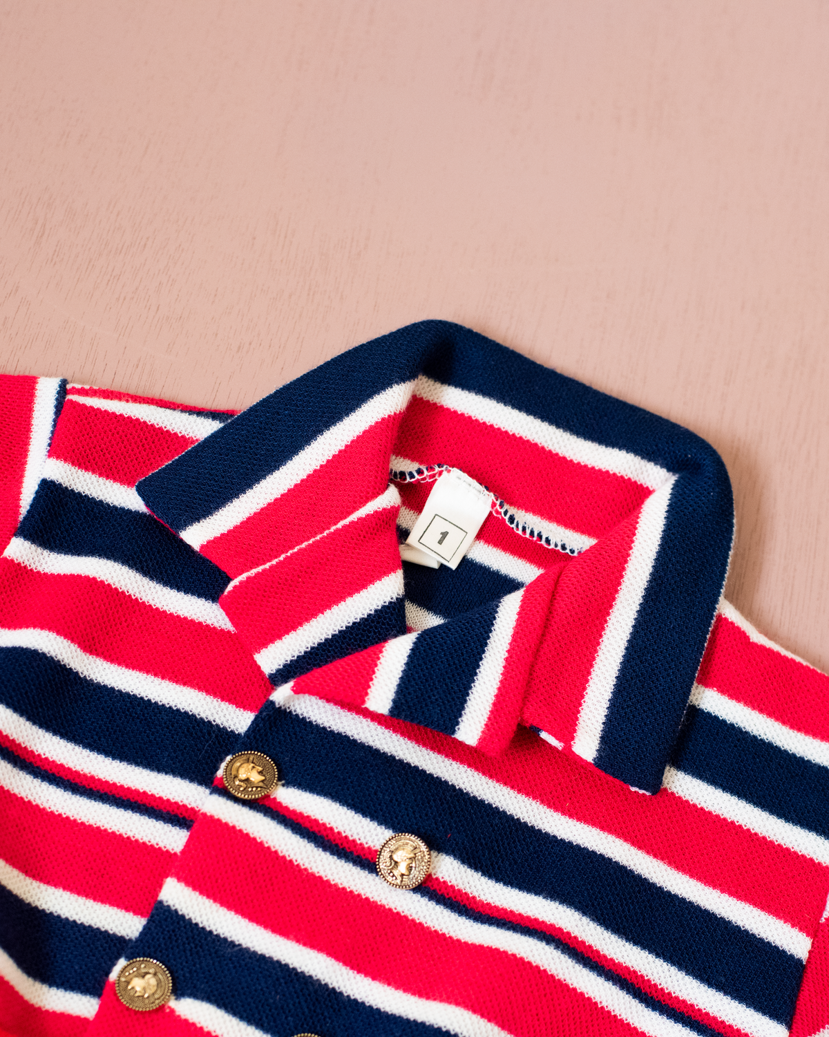 French striped suit with collar | 9-12 months