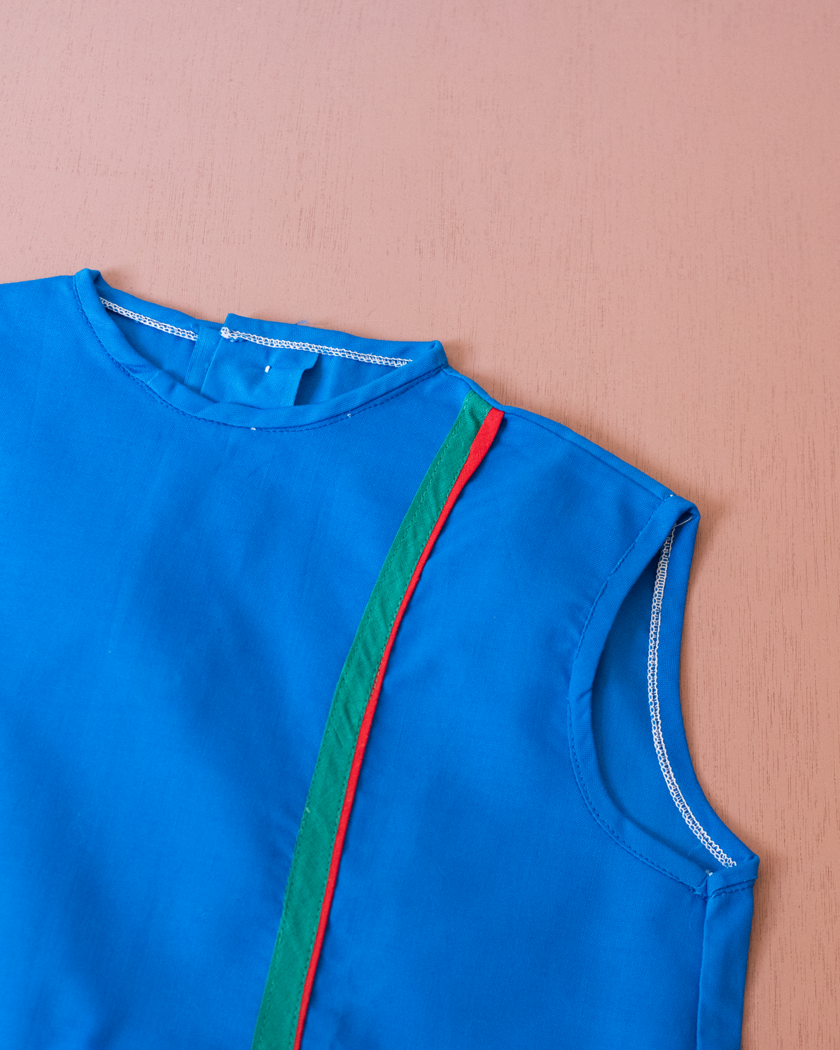 French blue dress with ship's rudder | 5-6 years