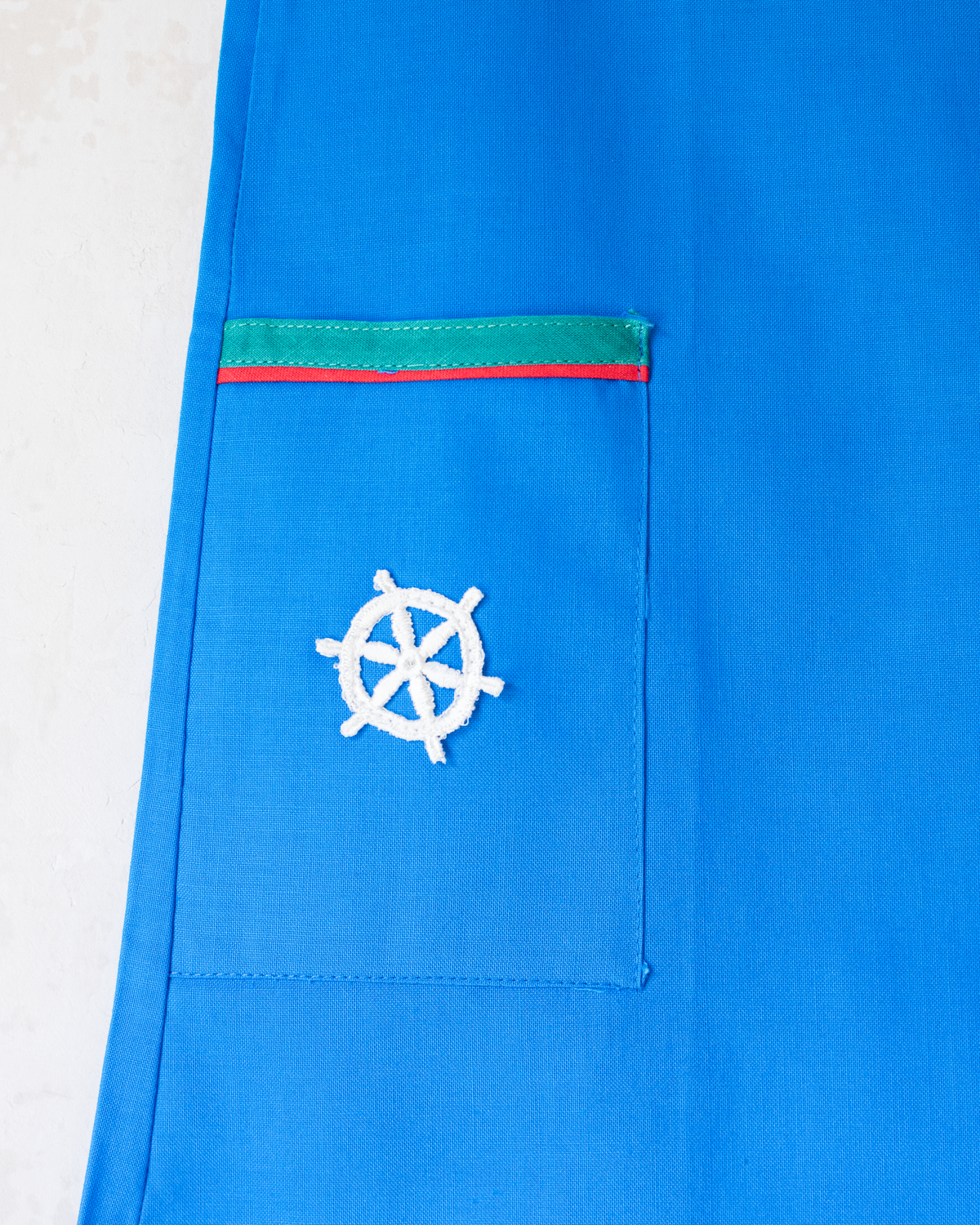 French blue dress with ship's rudder | 5-6 years