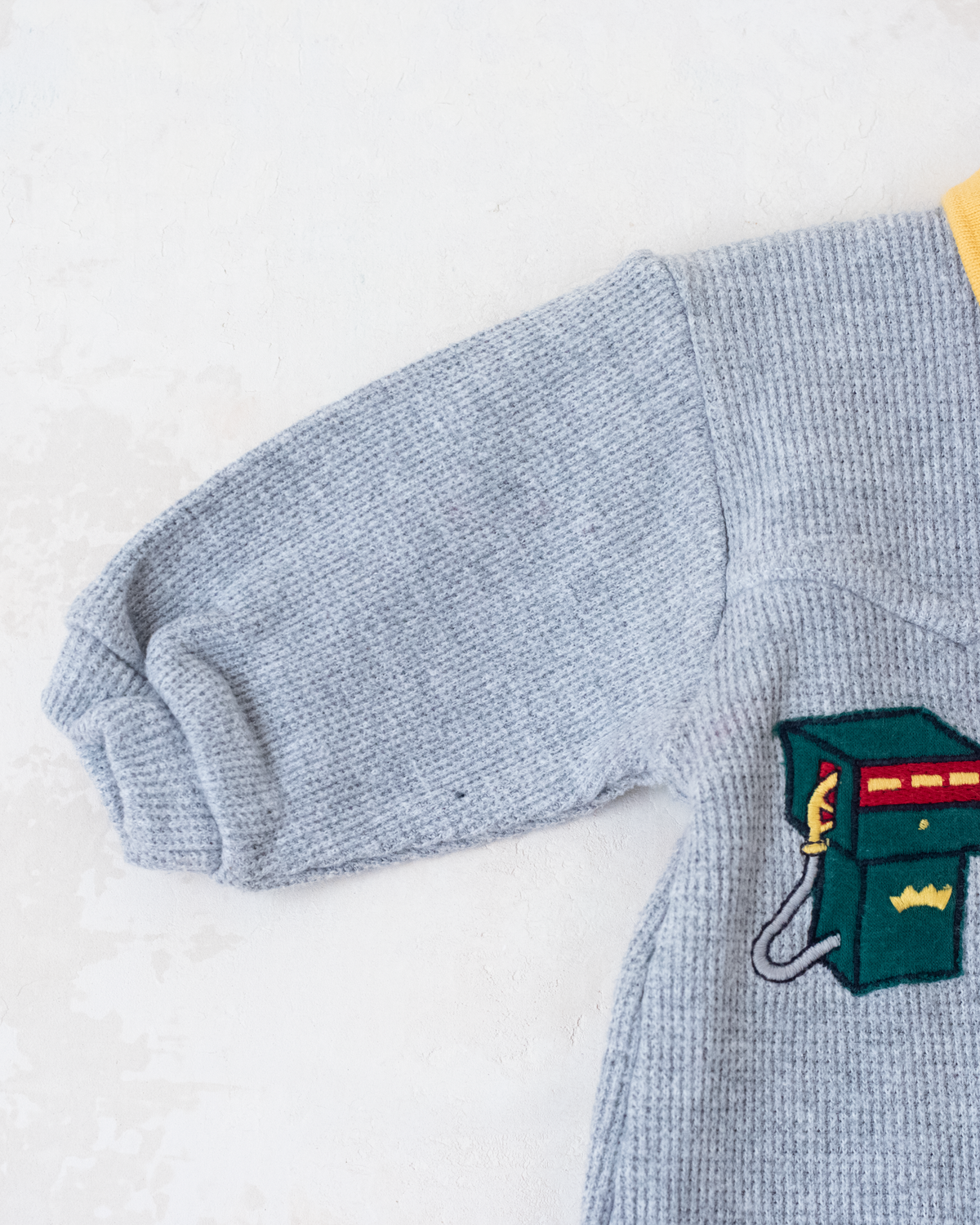Grey overall with Babar the King embroidery | 3-6 months